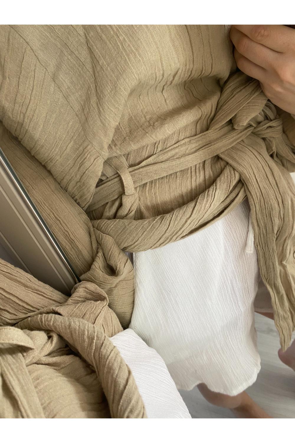 Delicate-Bej Bürümcük Kimono-Kimono-5-Milagron.com