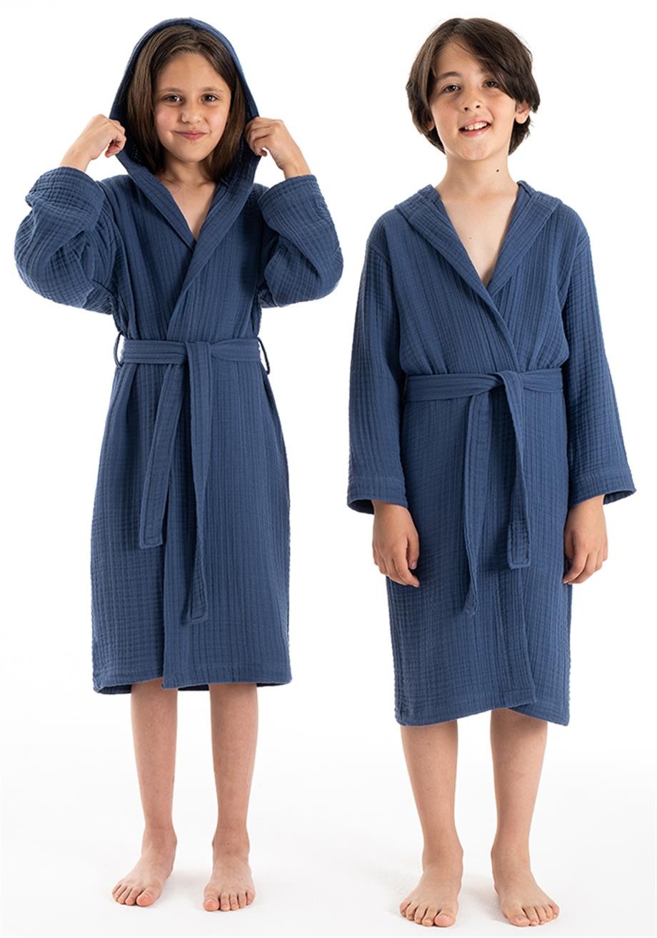 Denizli Concept-Kapşonlu Müsli̇n Çocuk Bornoz-Bornoz-11-Milagron.com