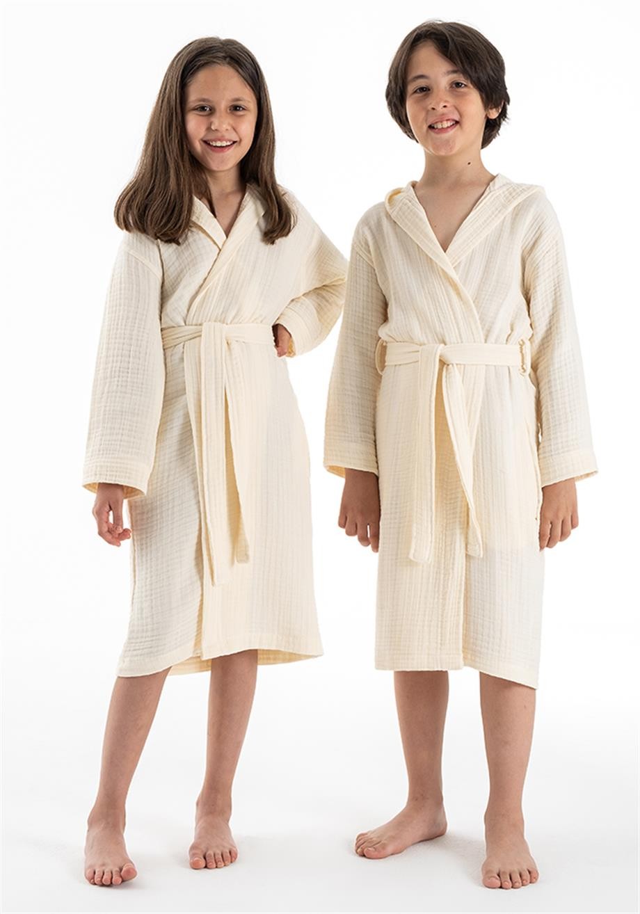 Denizli Concept-Kapşonlu Müsli̇n Çocuk Bornoz-Bornoz-16-Milagron.com