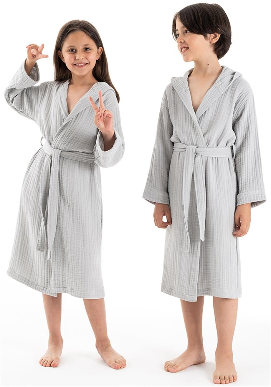 Denizli Concept-Kapşonlu Müsli̇n Çocuk Bornoz-Bornoz-6-Milagron.com