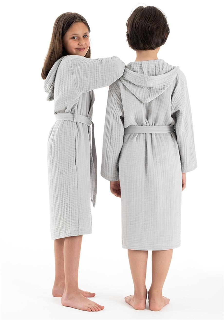 Denizli Concept-Kapşonlu Müsli̇n Çocuk Bornoz-Bornoz-8-Milagron.com