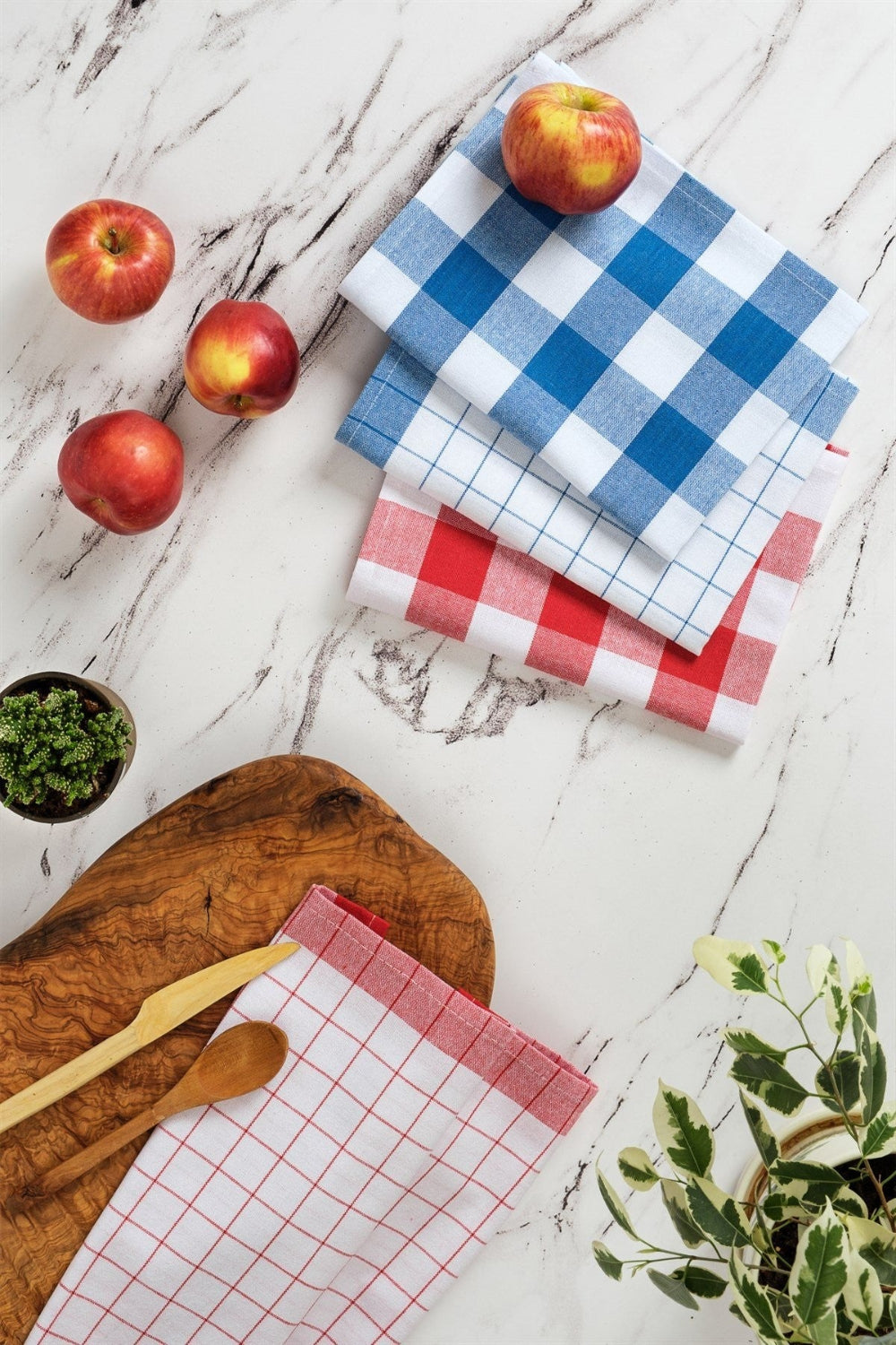 Denizli Concept-Madri̇d 4'lü Kurulama Bezi̇ Mavi̇ Kırmızı-Kurulama Bezi̇-1-Milagron.com