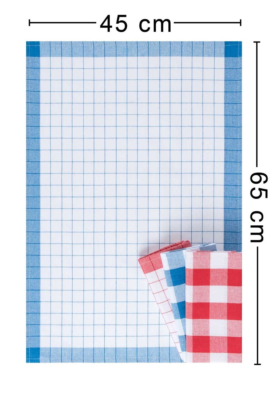 Denizli Concept-Madri̇d 4'lü Kurulama Bezi̇ Mavi̇ Kırmızı-Kurulama Bezi̇-3-Milagron.com