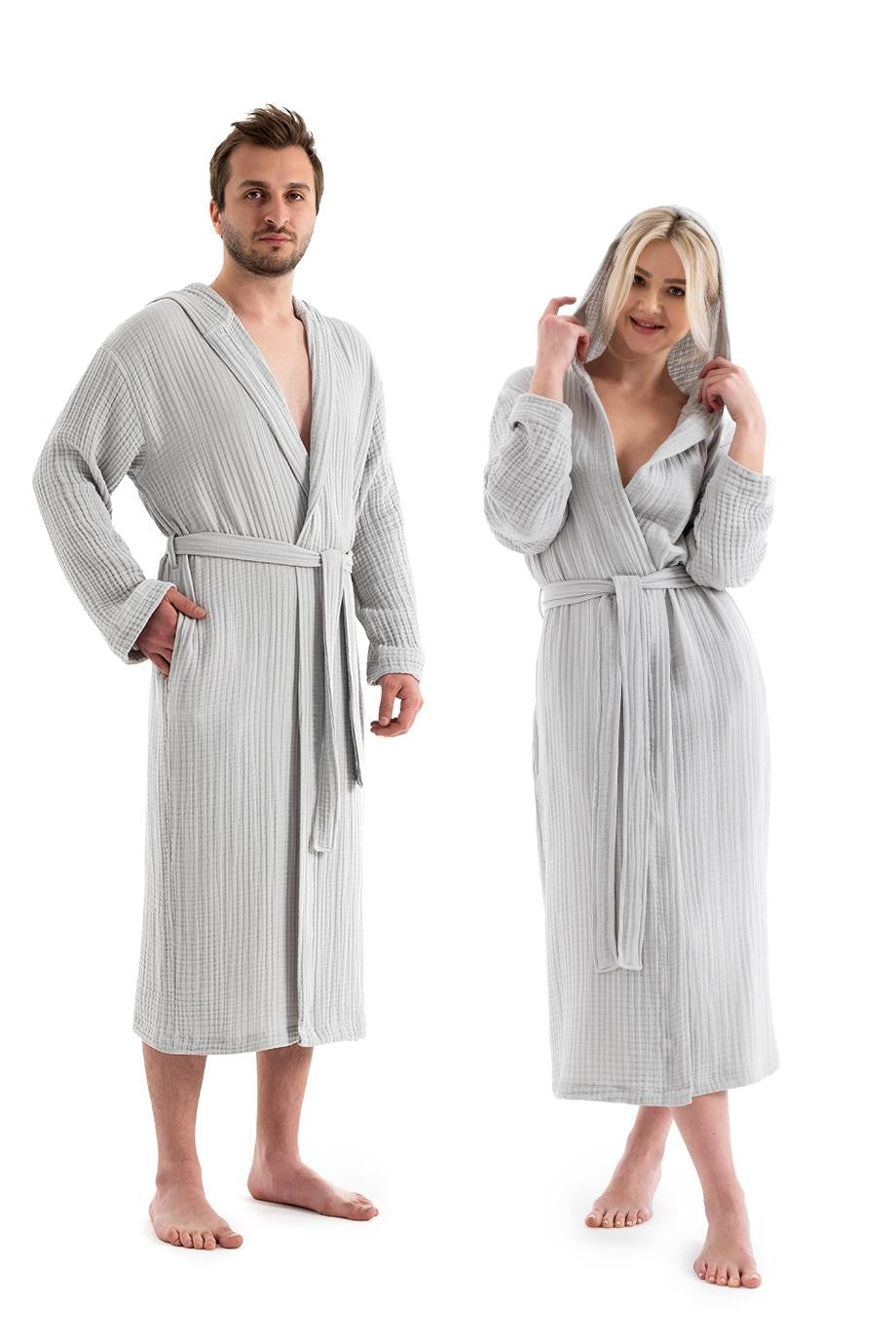 Denizli Concept-Unisex Kapşonlu 4 Kat Müsli̇n Bornoz-Bornoz-1-Milagron.com