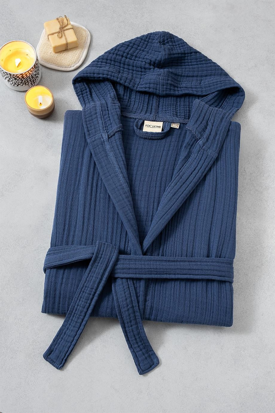 Denizli Concept-Unisex Kapşonlu 4 Kat Müsli̇n Bornoz-Bornoz-14-Milagron.com