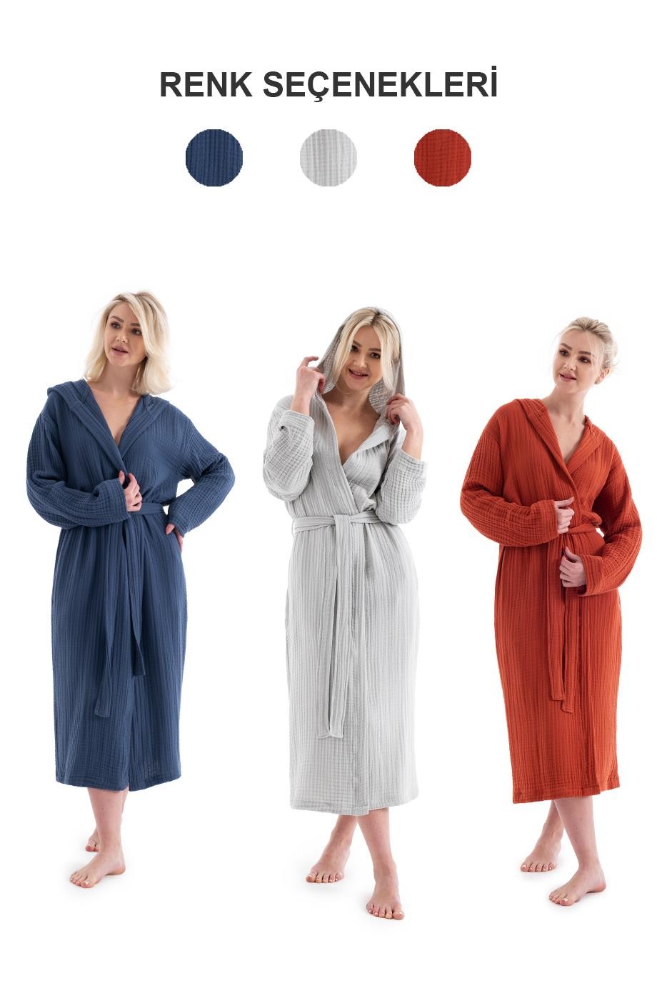 Denizli Concept-Unisex Kapşonlu 4 Kat Müsli̇n Bornoz-Bornoz-15-Milagron.com