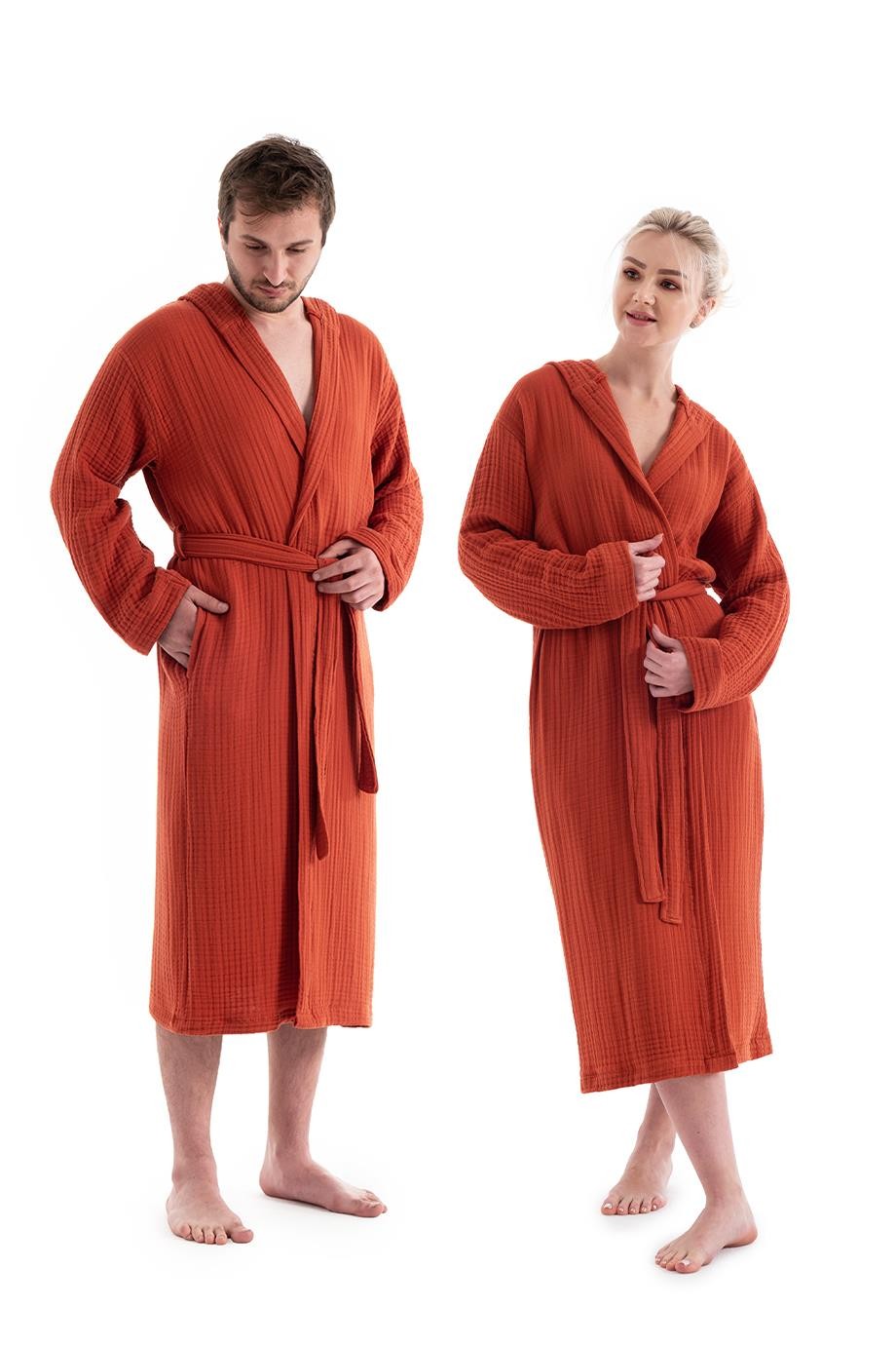 Denizli Concept-Unisex Kapşonlu 4 Kat Müsli̇n Bornoz-Bornoz-17-Milagron.com