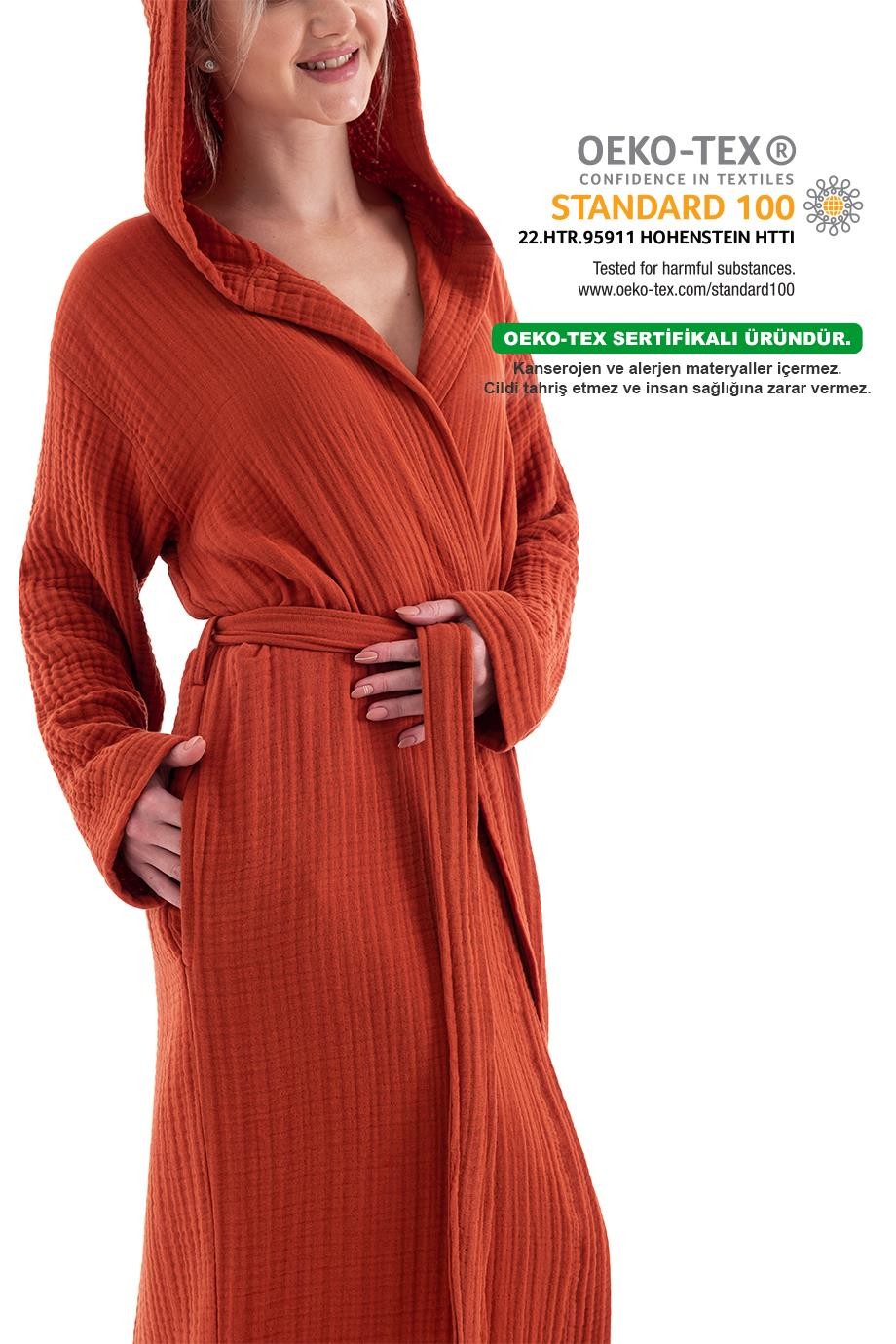 Denizli Concept-Unisex Kapşonlu 4 Kat Müsli̇n Bornoz-Bornoz-19-Milagron.com