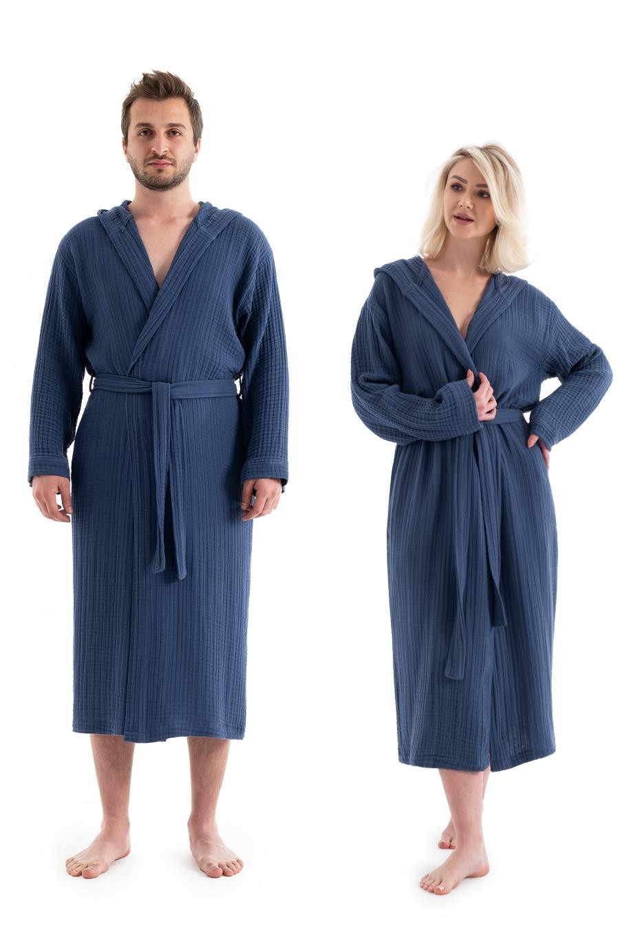 Denizli Concept-Unisex Kapşonlu 4 Kat Müsli̇n Bornoz-Bornoz-9-Milagron.com