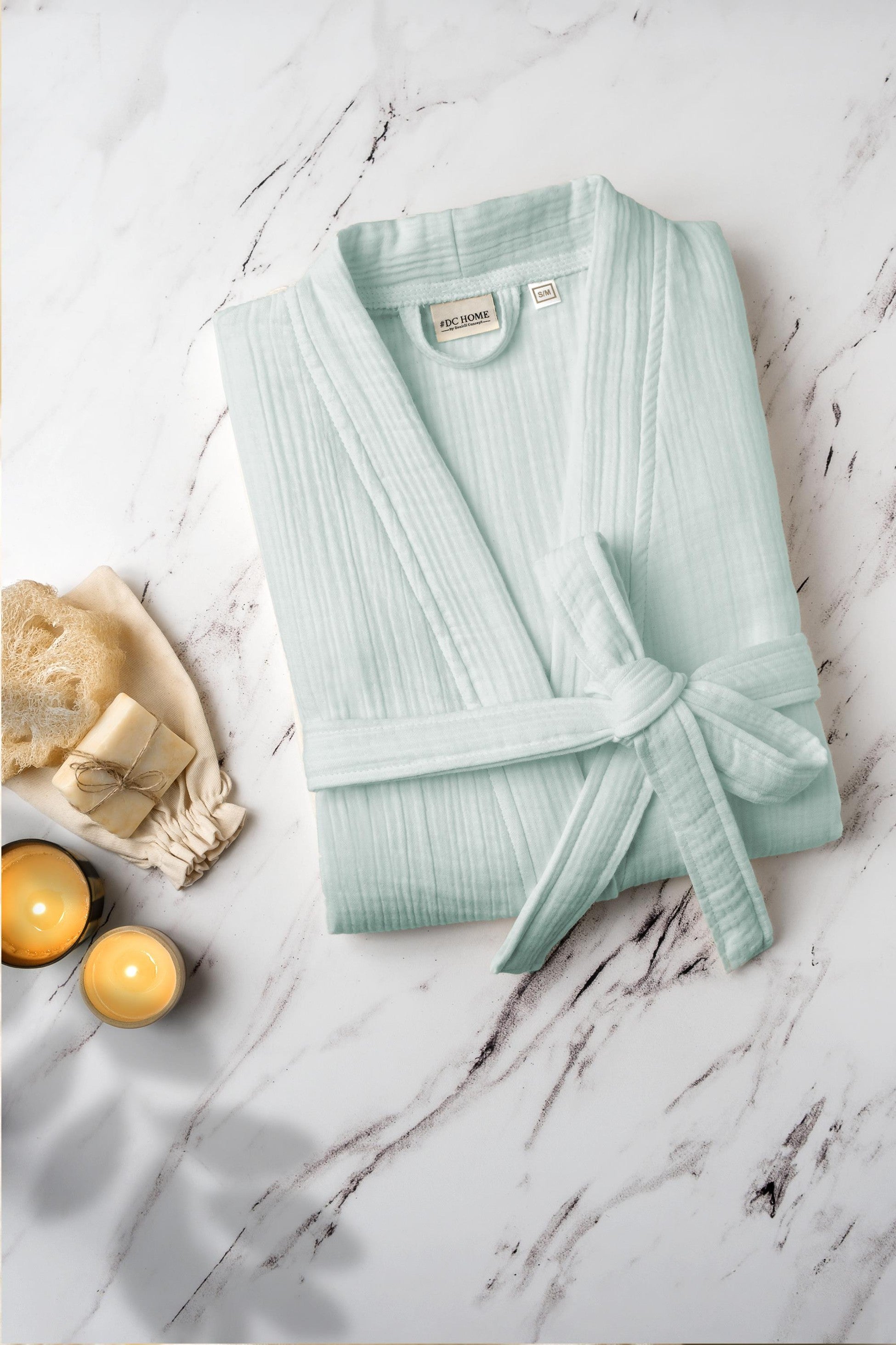 Denizli Concept-Unisex Ki̇mono Müsli̇n Bornoz Havlu Seti̇-Bornoz Seti-7-Milagron.com