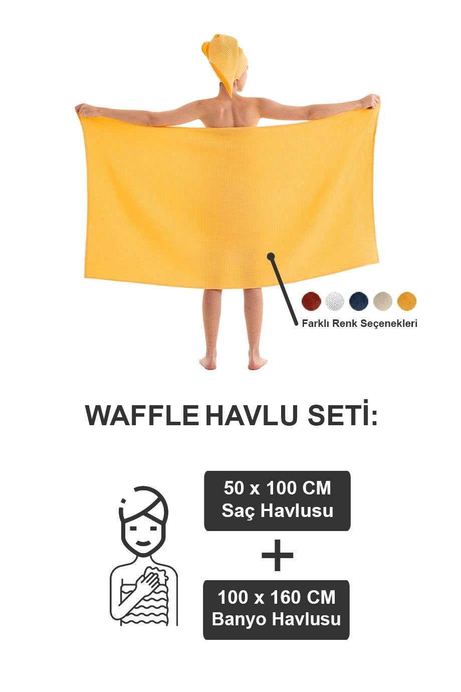 Denizli Concept-Waffle Banyo Havlu Seti̇-Havlu Seti-4-Milagron.com