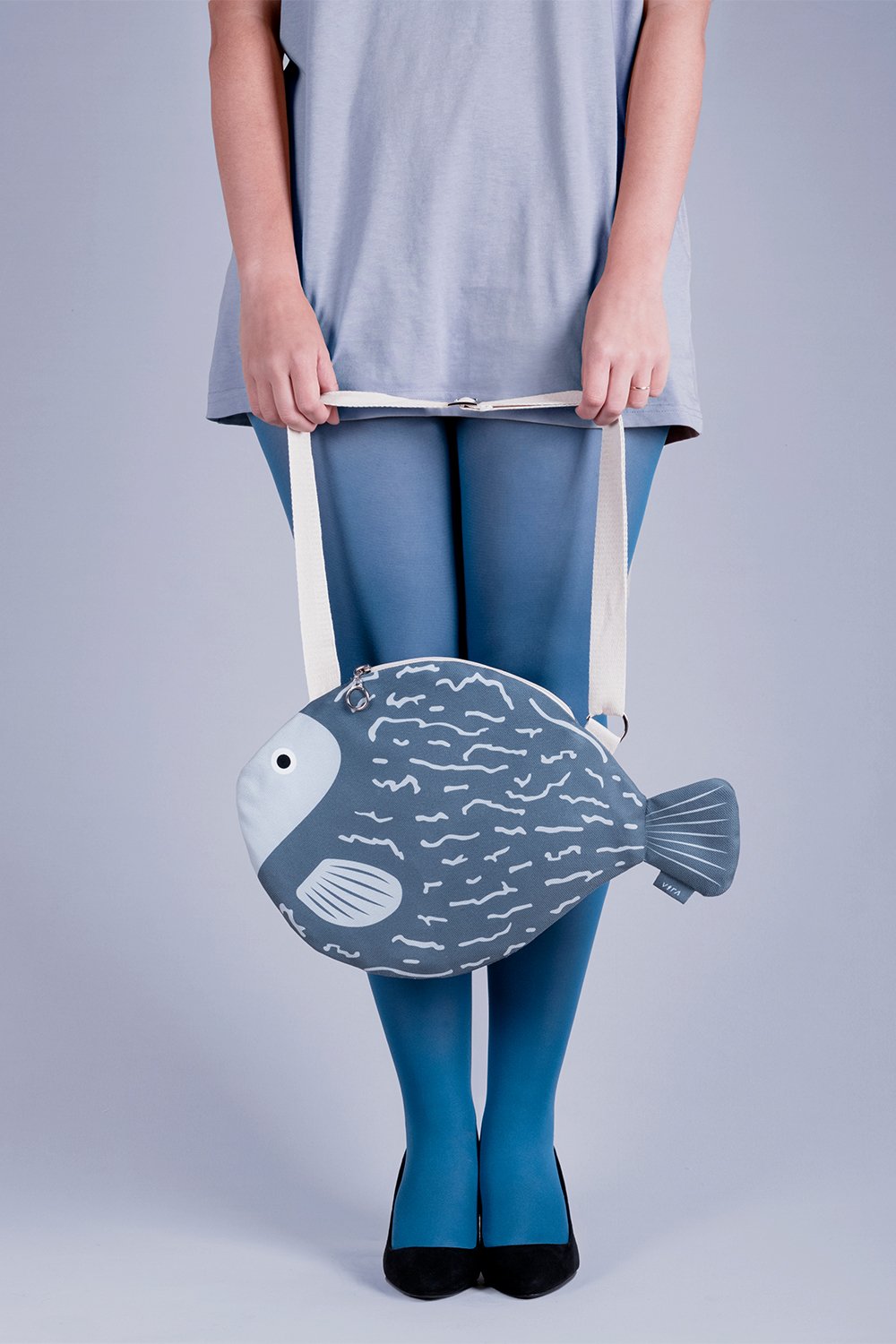 Design Vira-Blue Blowfish-Omuz Çantası-1-Milagron.com