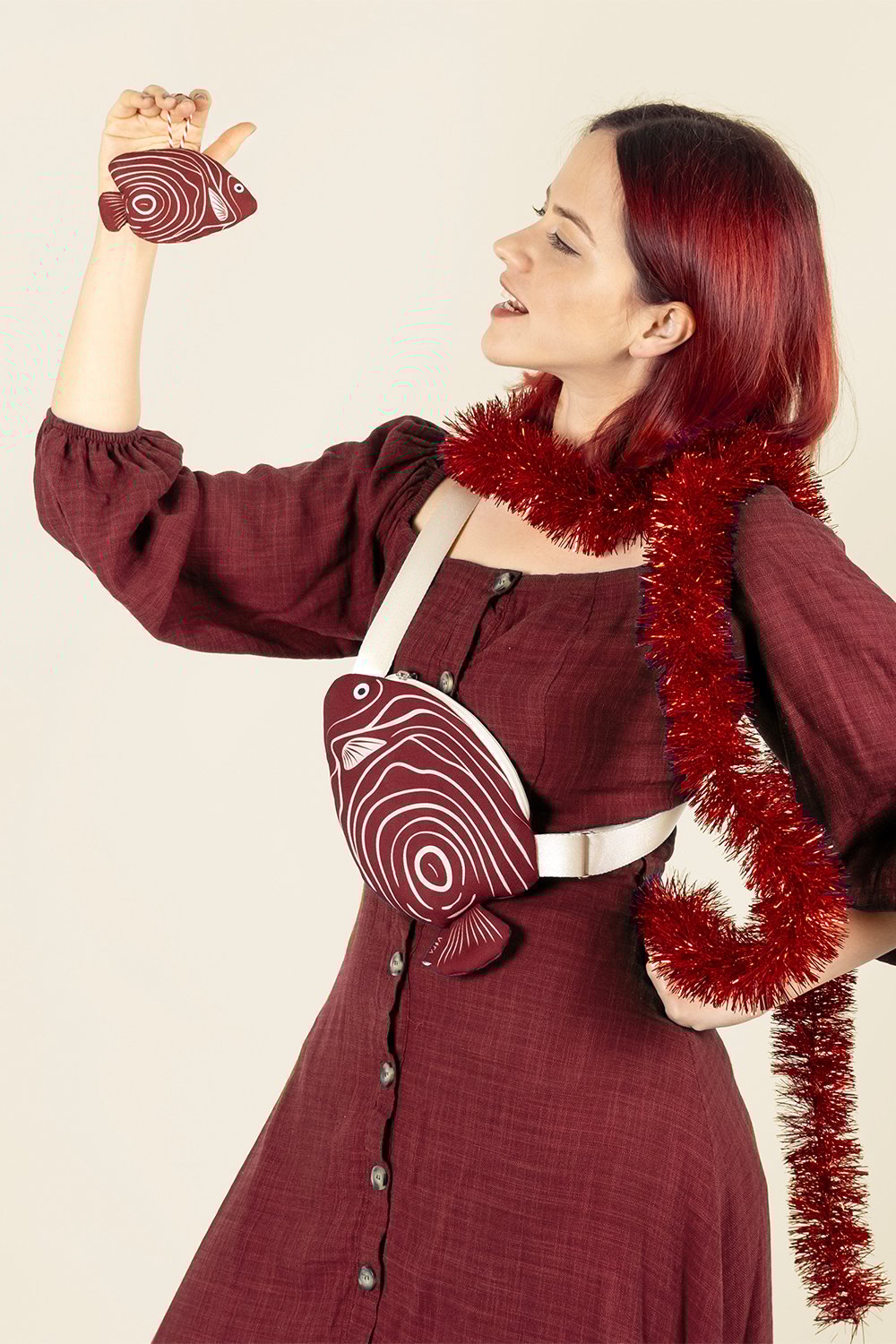 Design Vira-Bordeaux Emperor Angelfish-Bel Çantası-1-Milagron.com