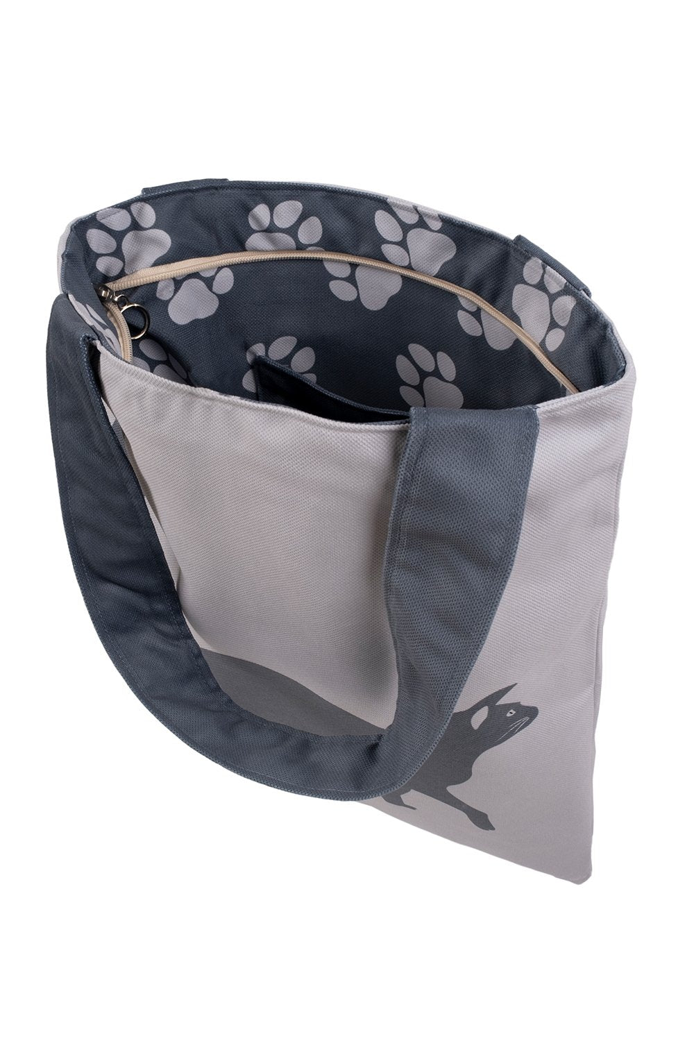 Design Vira-Gray Cat Tote Bag-Omuz Çantası-3-Milagron.com