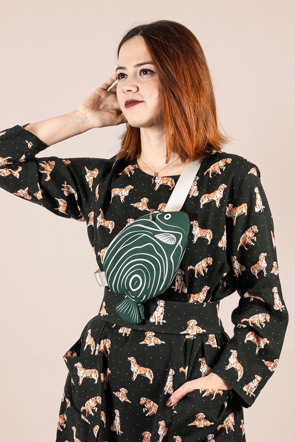 Design Vira-Green Emperor Angelfish-Bel Çantası-1-Milagron.com