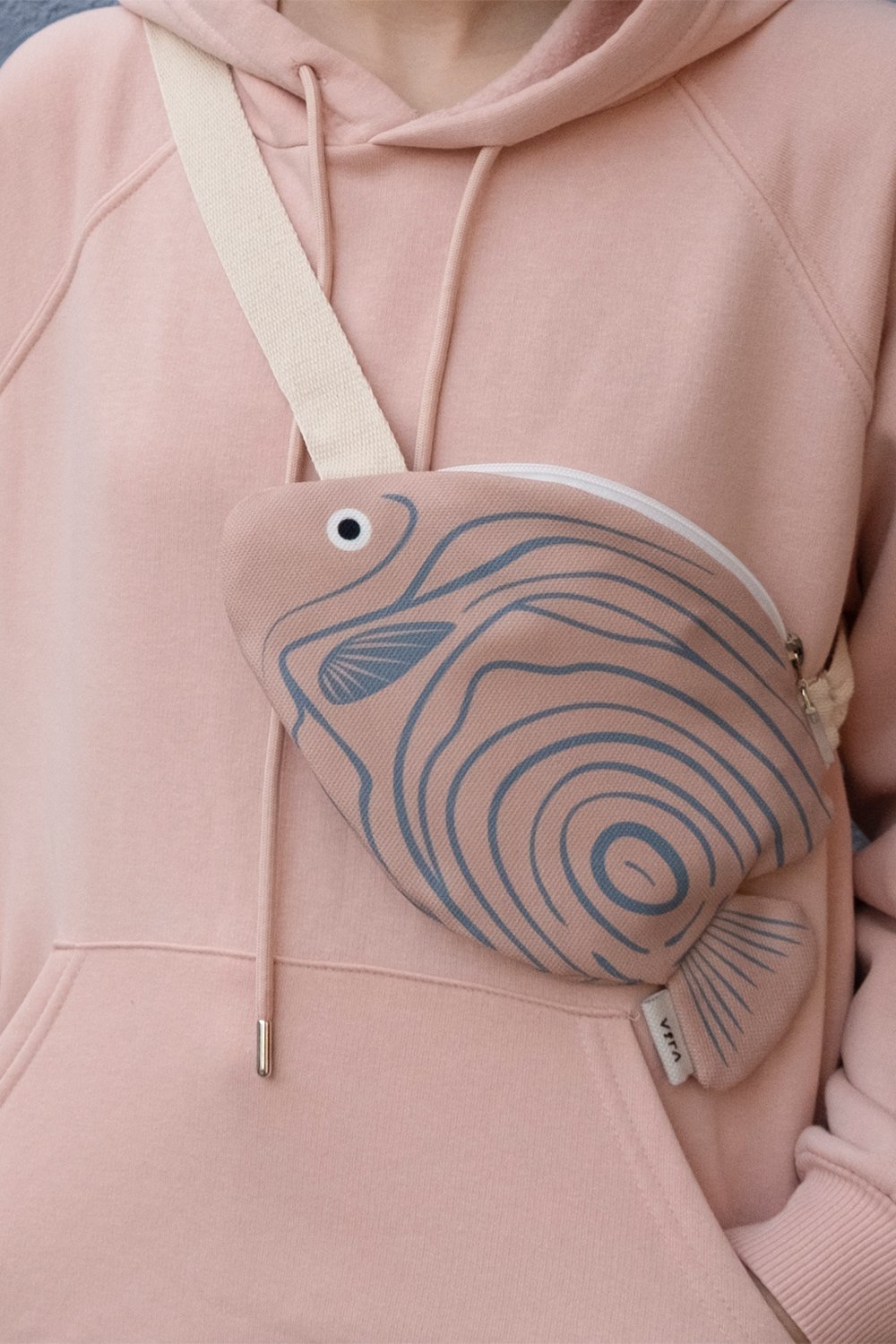 Design Vira-Pink Emperor Angelfish-Bel Çantası-1-Milagron.com