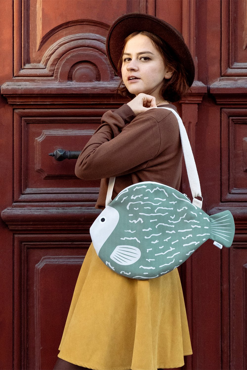 Design Vira-Sage Blowfish-Omuz Çantası-1-Milagron.com