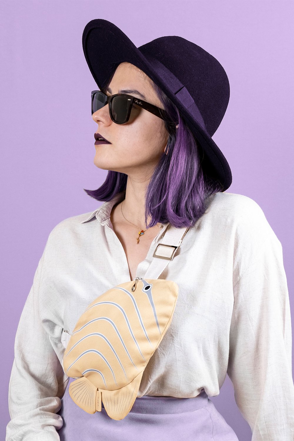 Design Vira-Yellow Regal Angelfish-Bel Çantası-1-Milagron.com