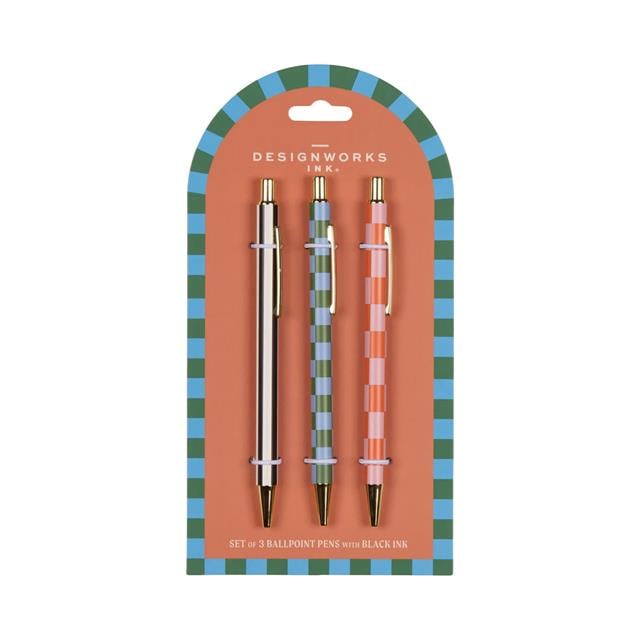 Designwork Ink-A Dopo 3'lü Tükenmez Kalem Seti Çizgi, Karo-Defter-1-Milagron.com