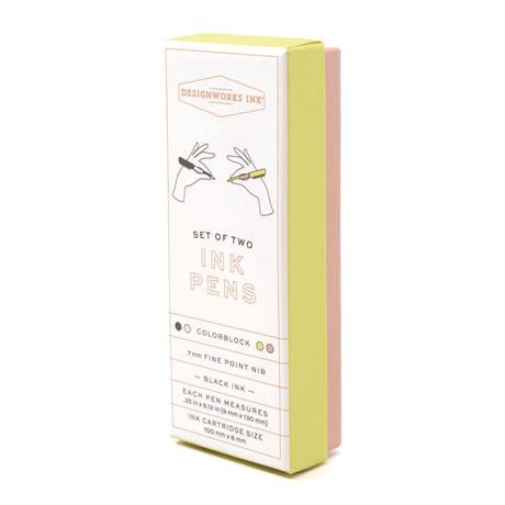 Designwork Ink-Colour Block İkili Tükenmez Kalem Seti Off White & Taupe-Roller Kalem-2-Milagron.com