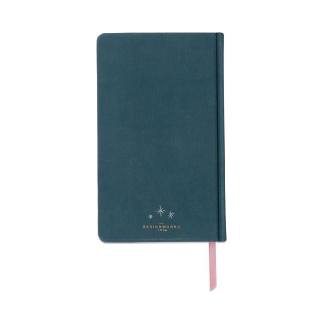 Designwork Ink-Designworks Ink Celestial Bookcloth Journal Defter Teal Moon-Çizgili-3-Milagron.com