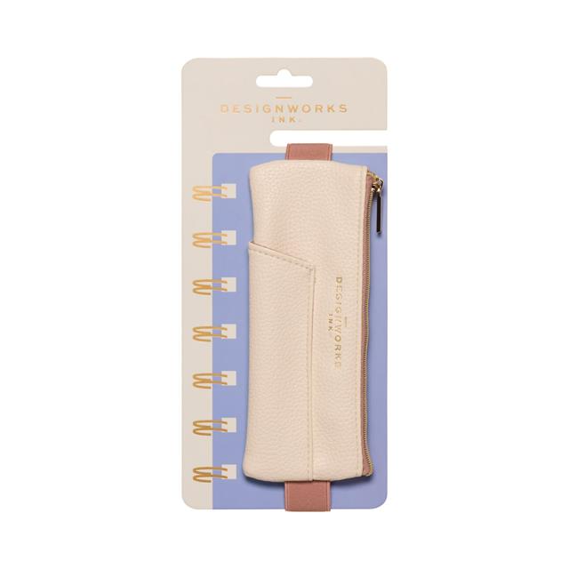 Designworks Ink Vegan Deri Defter Üstü Kalemlik - Cream & Taupe