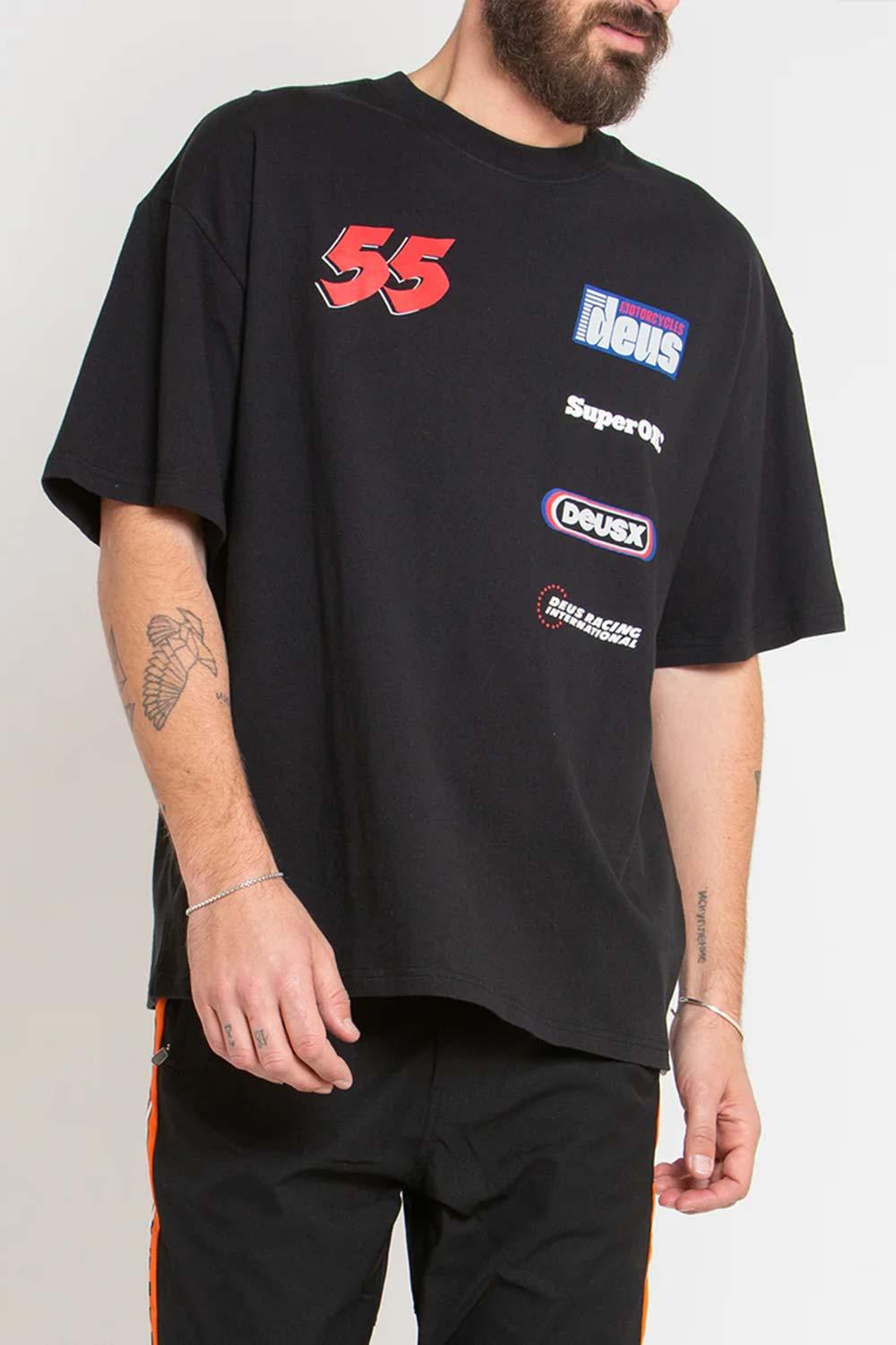 Deus-Moto Decal Tee Black-T-Shirts-1-Milagron.com