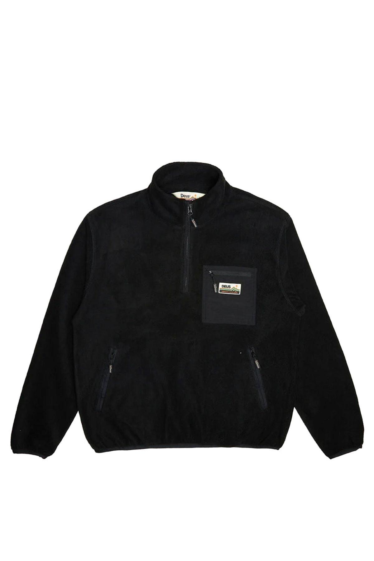 Deus-Munster Zip Polar Fleece Trek Black-Sweatshirts & Hoodies-4-Milagron.com