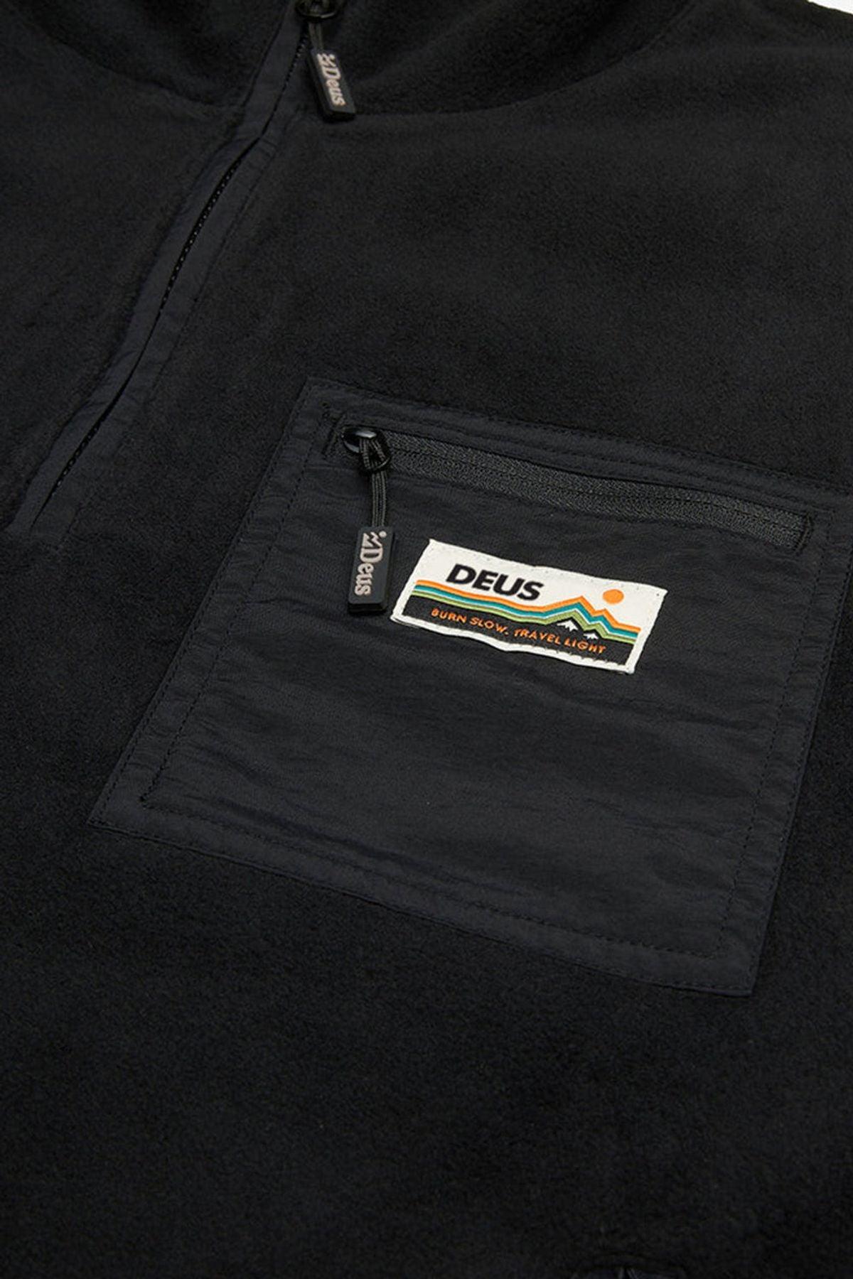 Deus-Munster Zip Polar Fleece Trek Black-Sweatshirts & Hoodies-6-Milagron.com