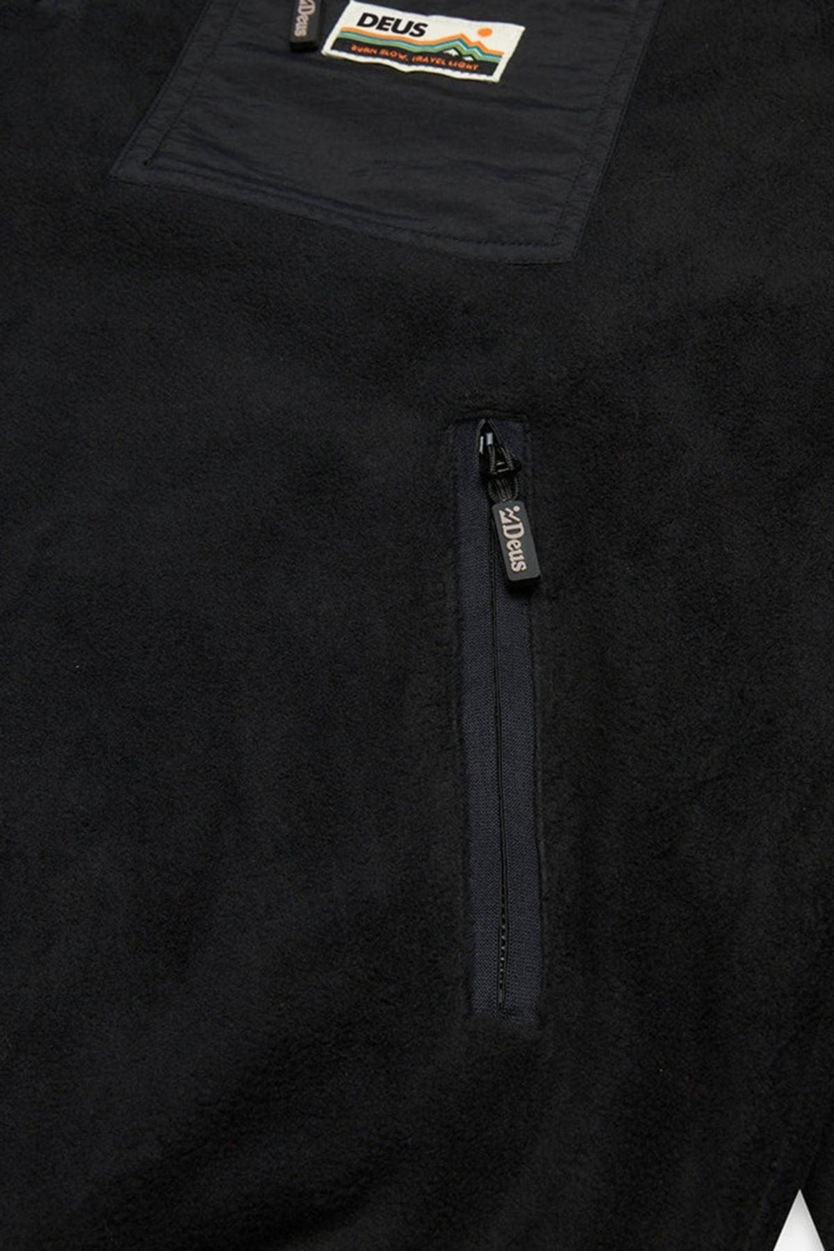 Deus-Munster Zip Polar Fleece Trek Black-Sweatshirts & Hoodies-7-Milagron.com