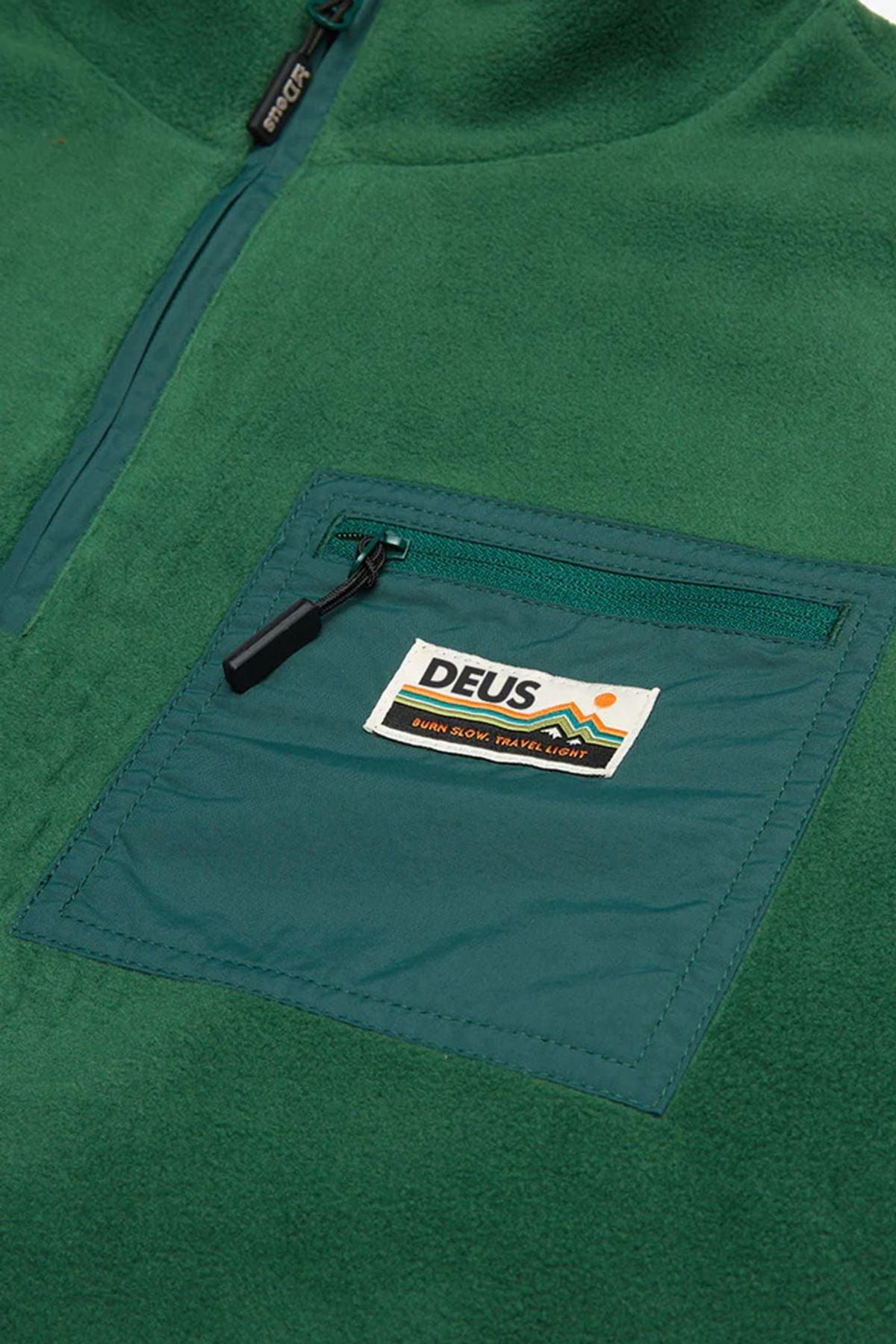 Deus-Munster Zip Polar Fleece Trek Green-Sweatshirts & Hoodies-6-Milagron.com