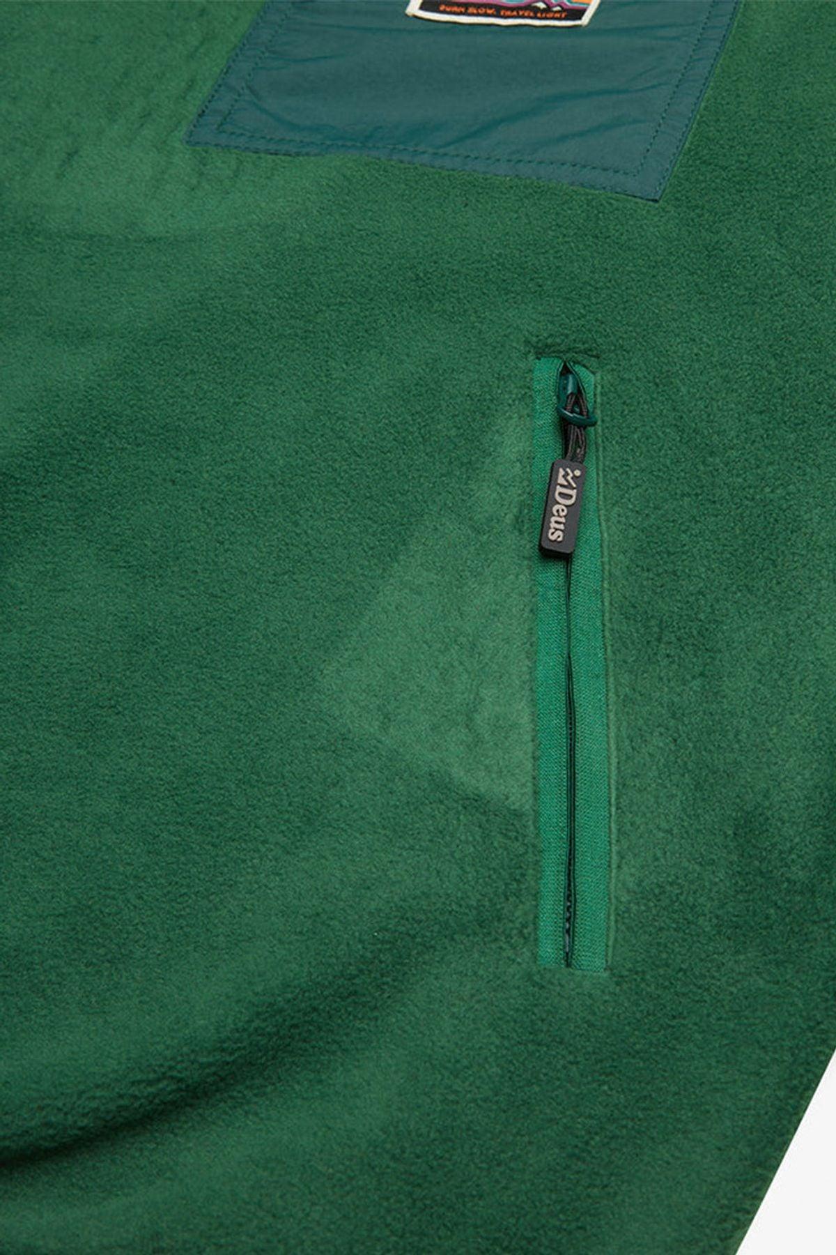 Deus-Munster Zip Polar Fleece Trek Green-Sweatshirts & Hoodies-7-Milagron.com