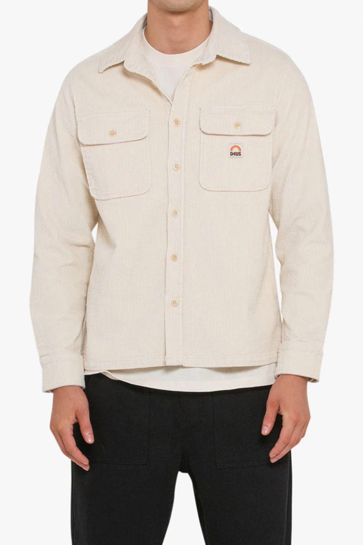 Deus-Vacay Cord Shirt Dirty White-Ceket-1-Milagron.com