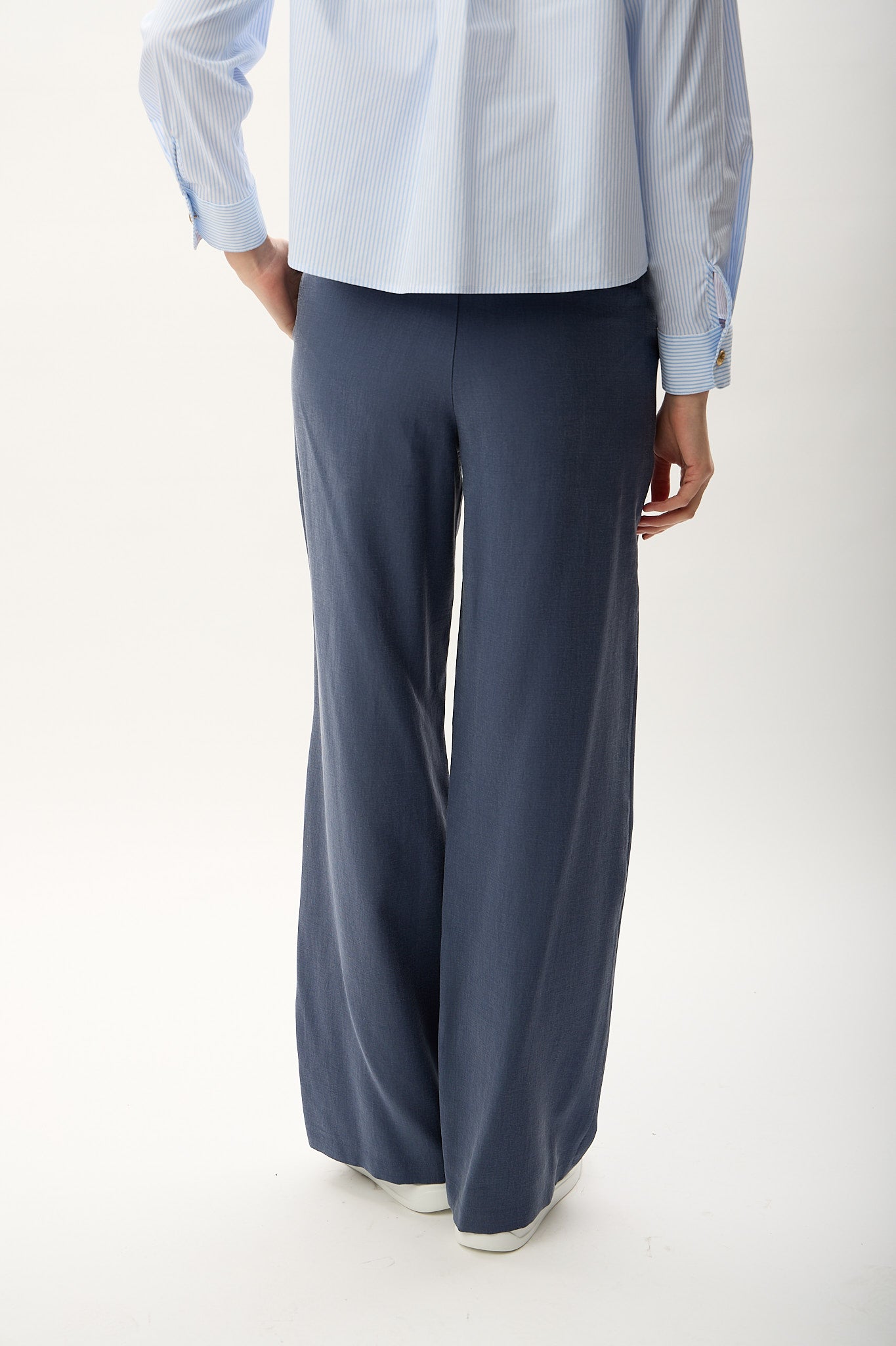 Diagonal-Bağcıklı Rahat Kesim Pantolon-,-3-Milagron.com