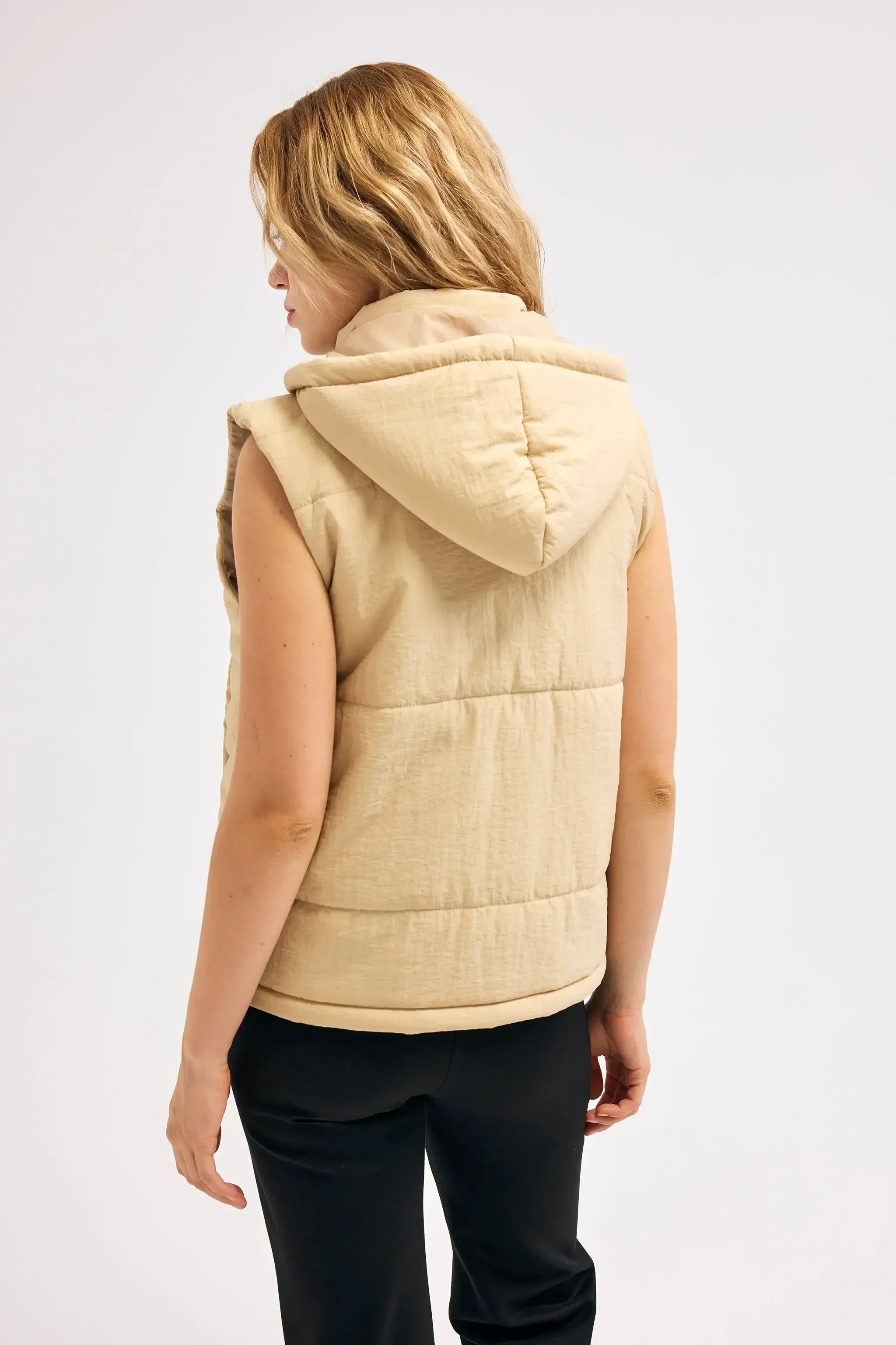 Diagonal-Bej Şişme Yelek-Yelek-6-Milagron.com