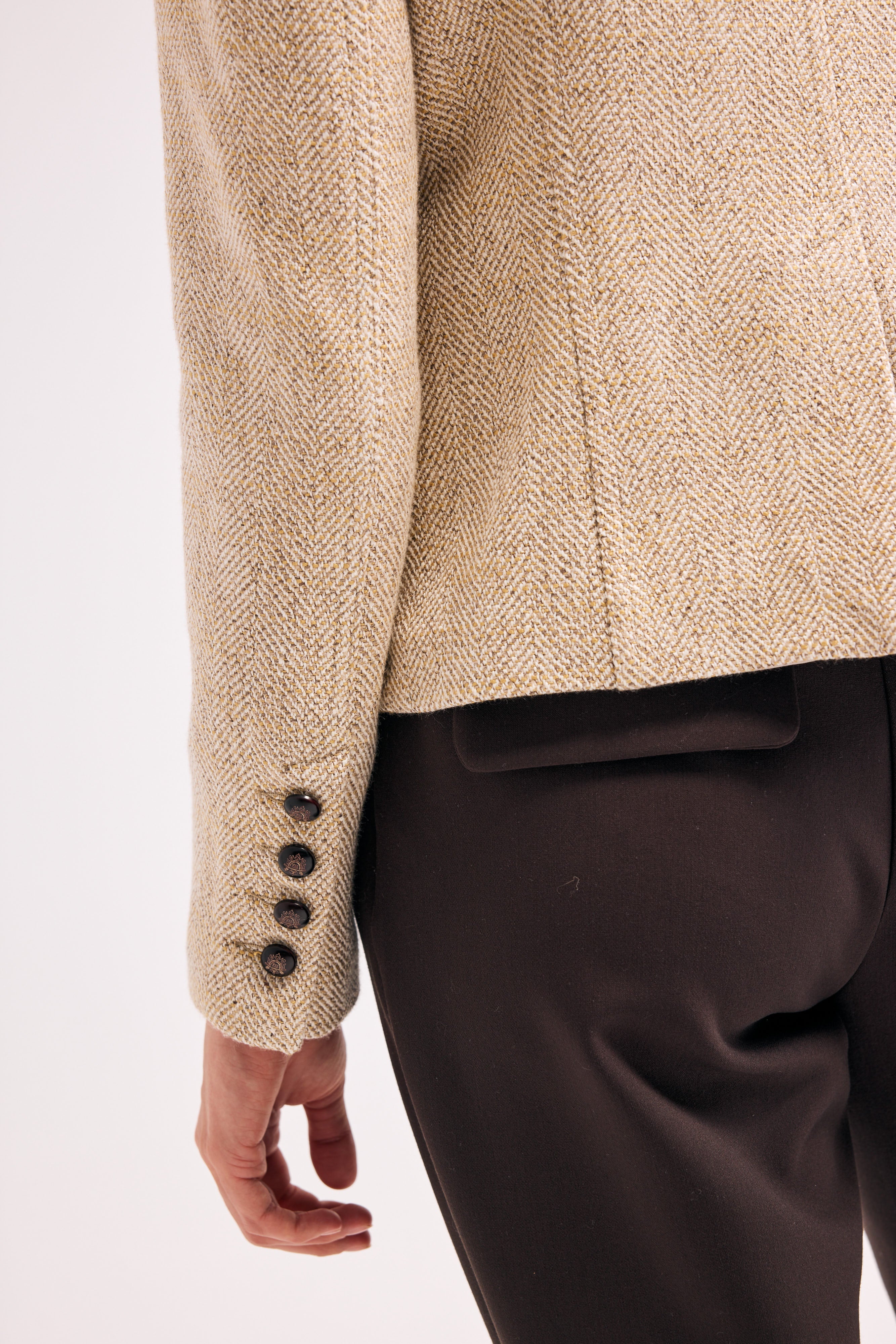 Diagonal-Blazer Bej Ceket-Ceket-8-Milagron.com