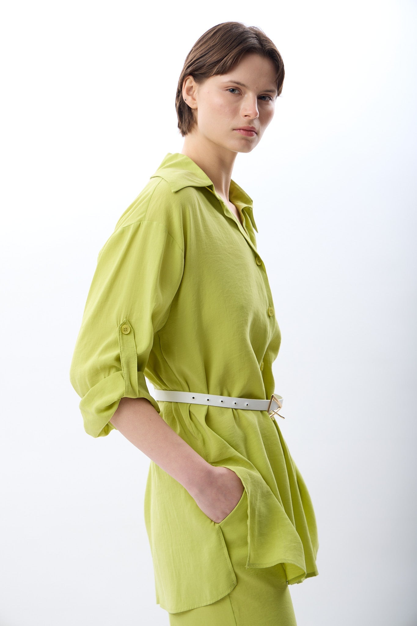 Diagonal-Bol Kesim Pantolon (Yeşil)-TAKIM-2-Milagron.com