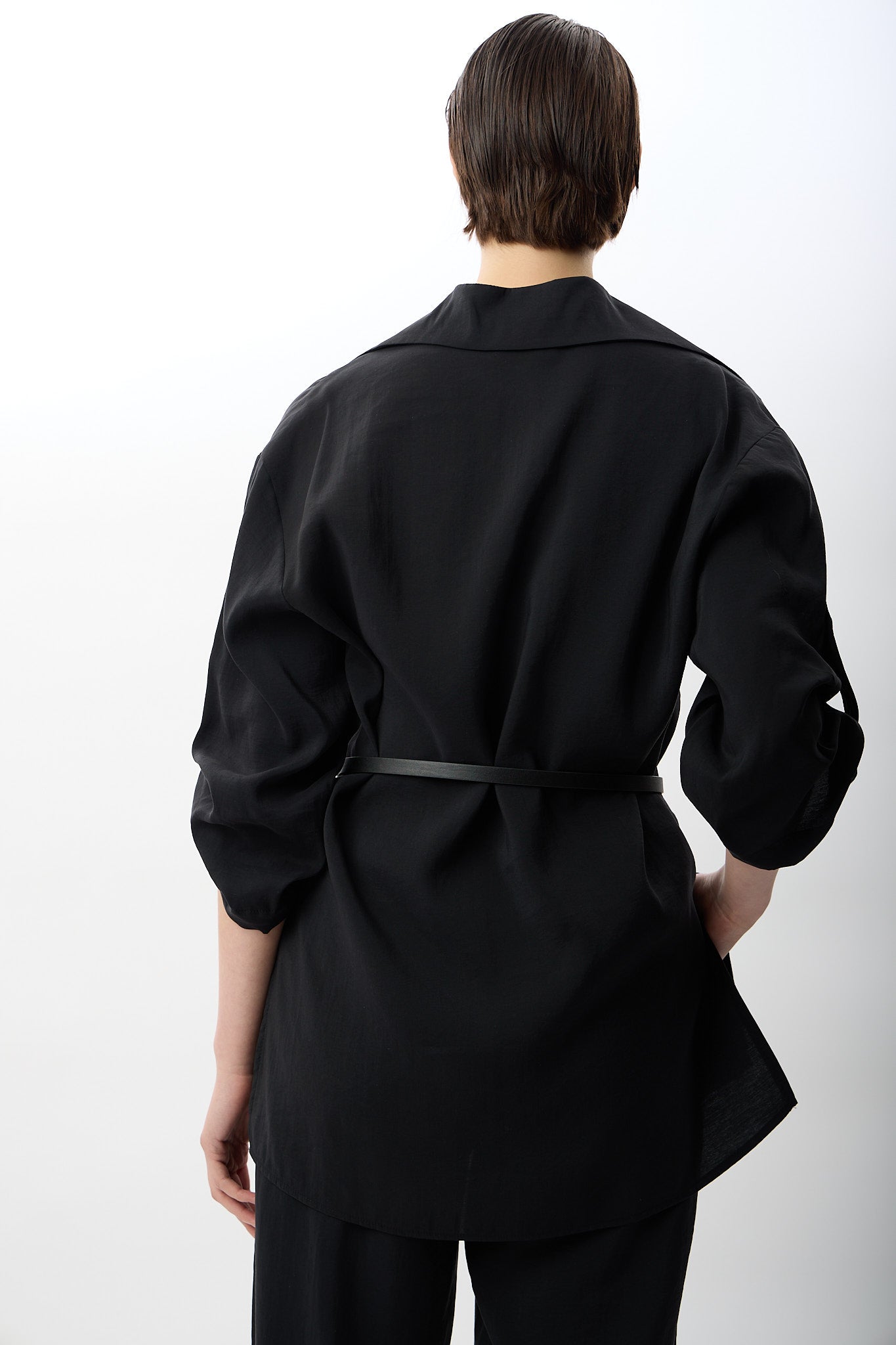 Diagonal-Bol Kesim Pantolon (Siyah)-TAKIM-6-Milagron.com