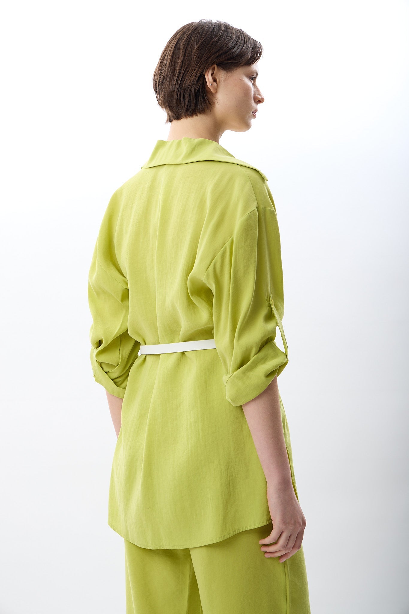 Diagonal-Bol Kesim Pantolon (Yeşil)-TAKIM-9-Milagron.com