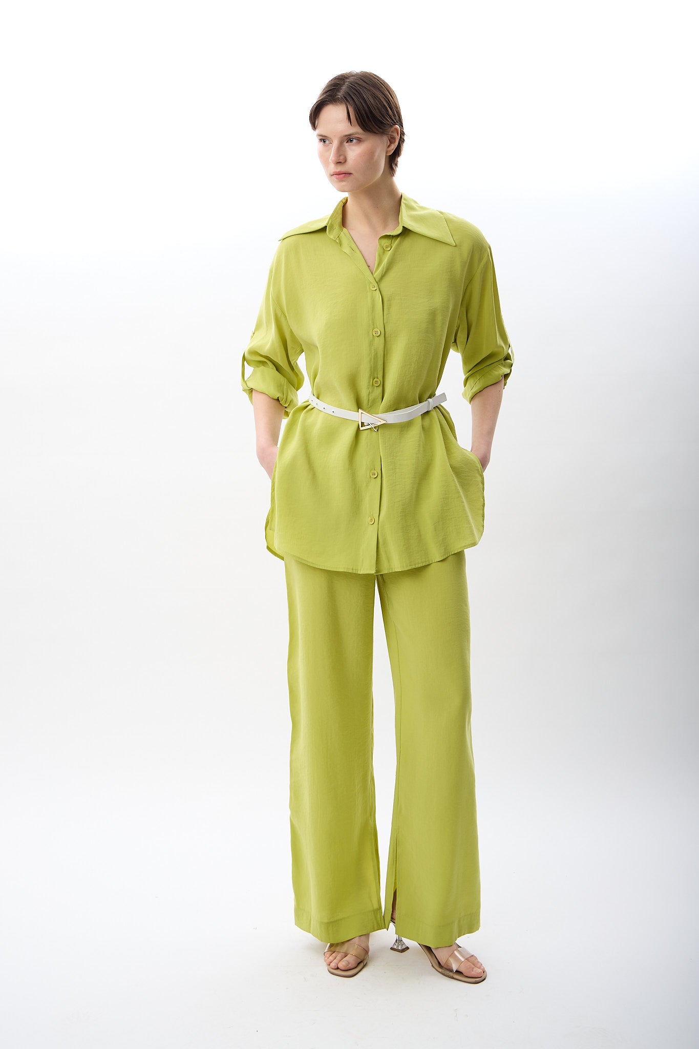 Diagonal-Bol Kesim Yırtmaçlı Pantolon-,-2-Milagron.com