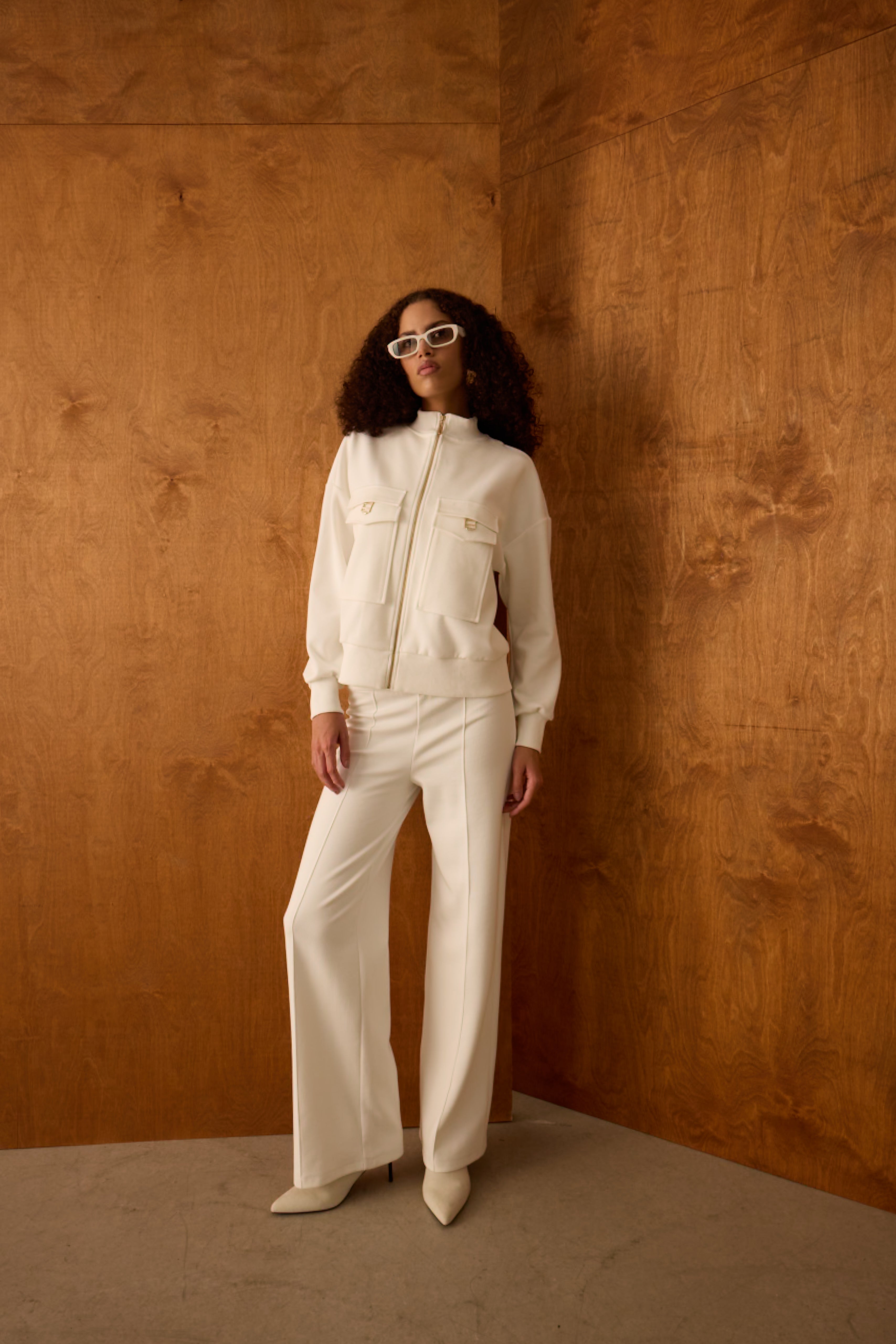 Diagonal-Bol Paça Ekru Pantolon-Pantolon-5-Milagron.com