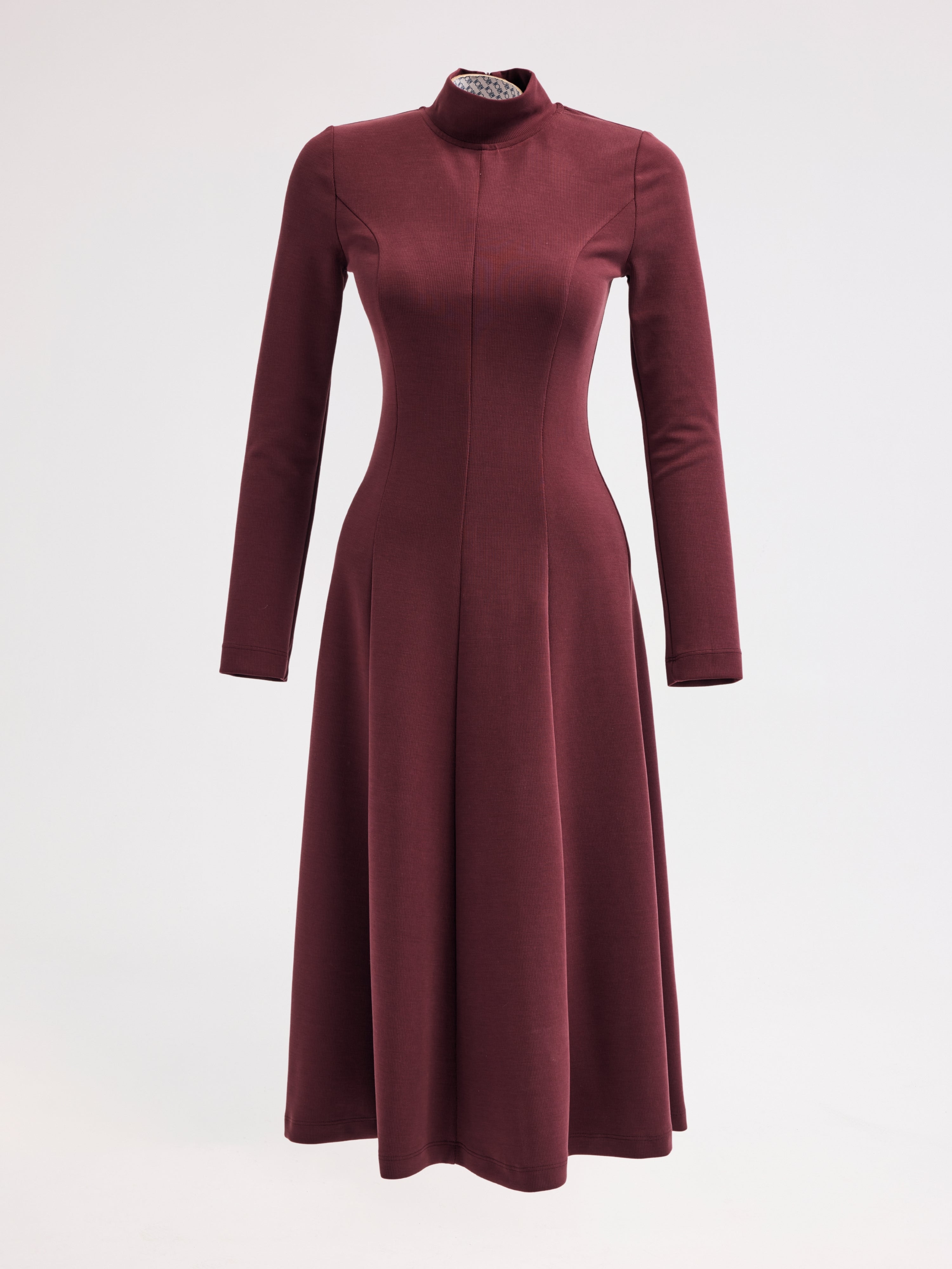 Diagonal-Bordo Elbise-Elbise-6-Milagron.com