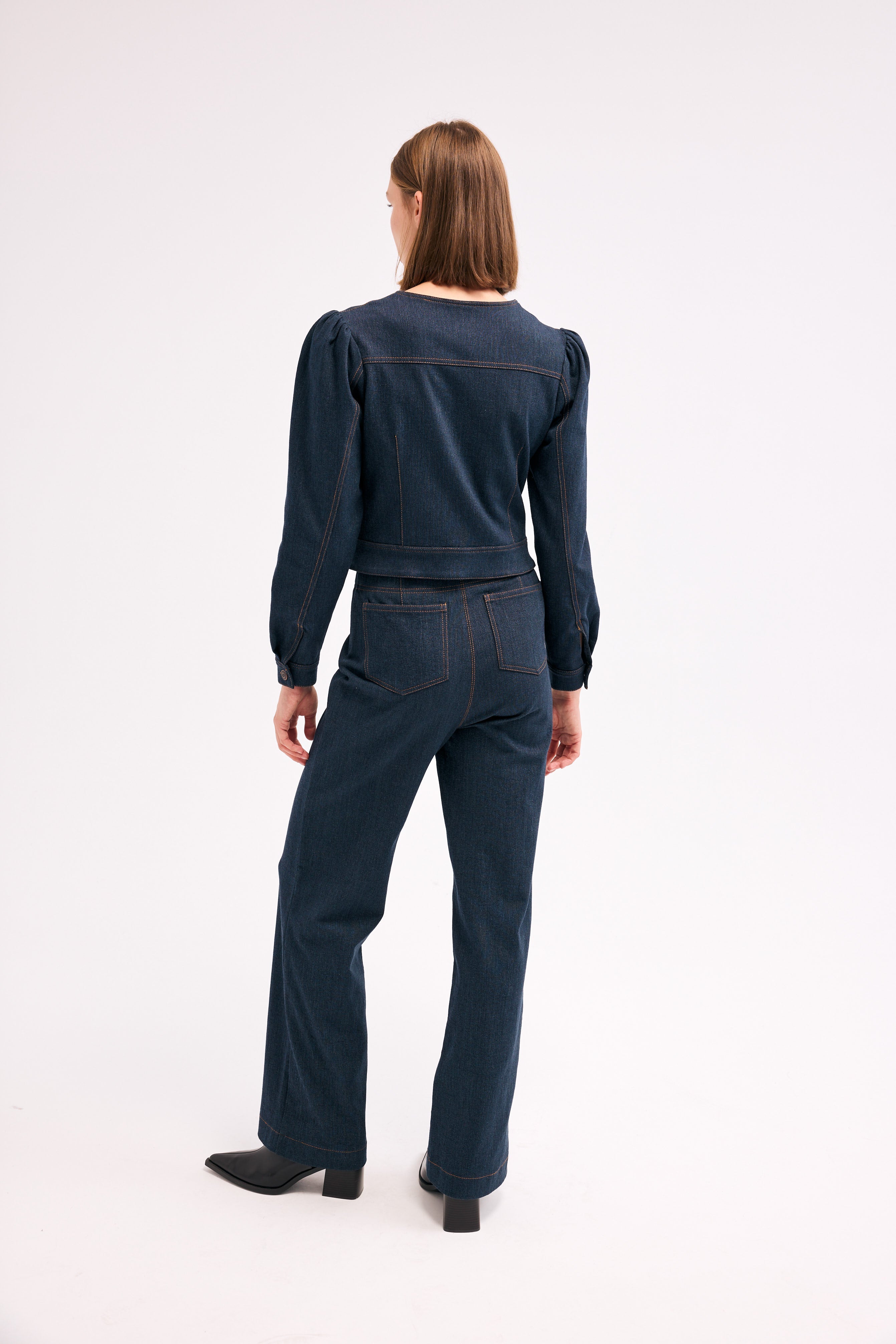 Diagonal-Denim Pantolon (Lacivert)-PANTOLON-11-Milagron.com