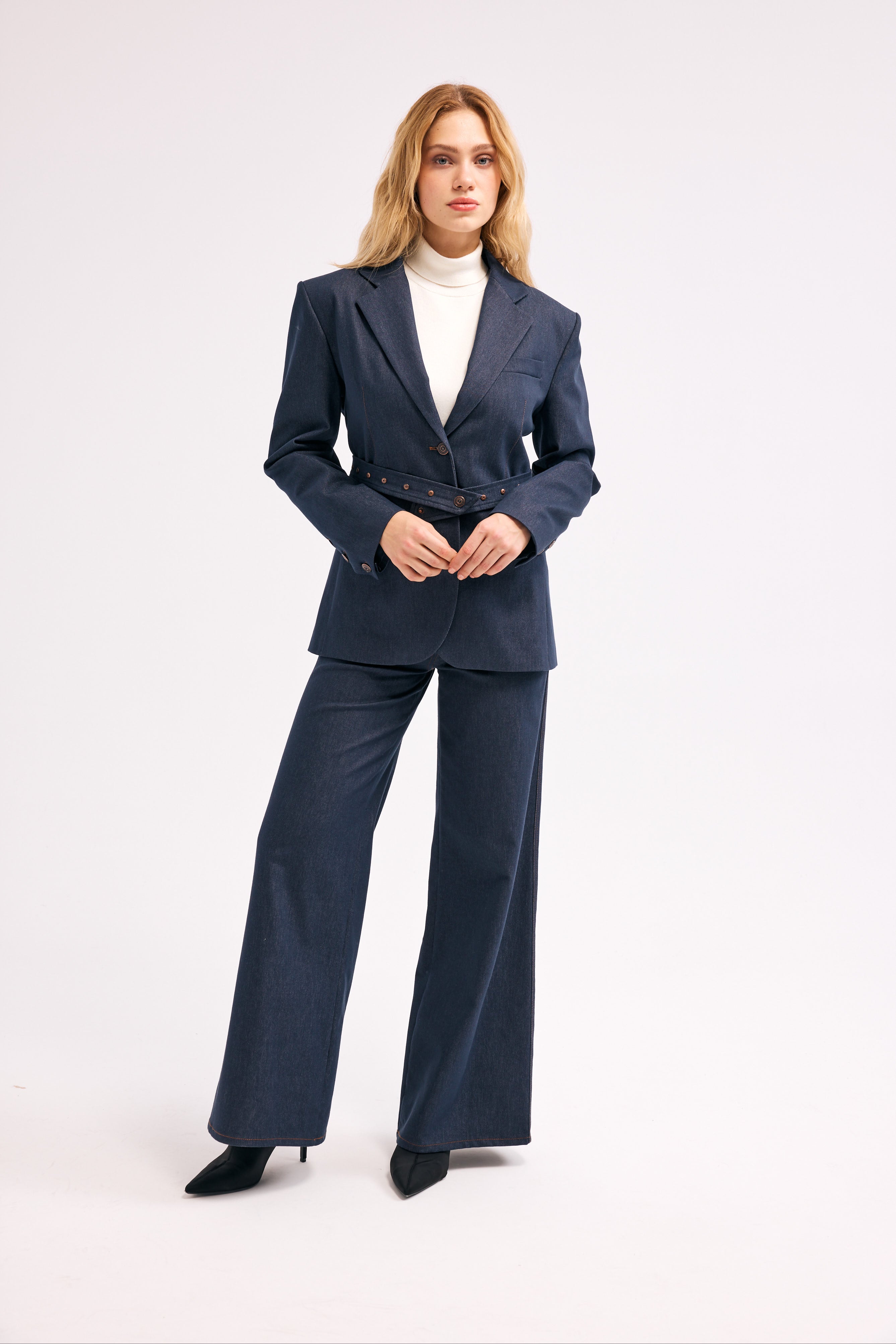 Diagonal-Denim Pantolon (Lacivert)-PANTOLON-2-Milagron.com