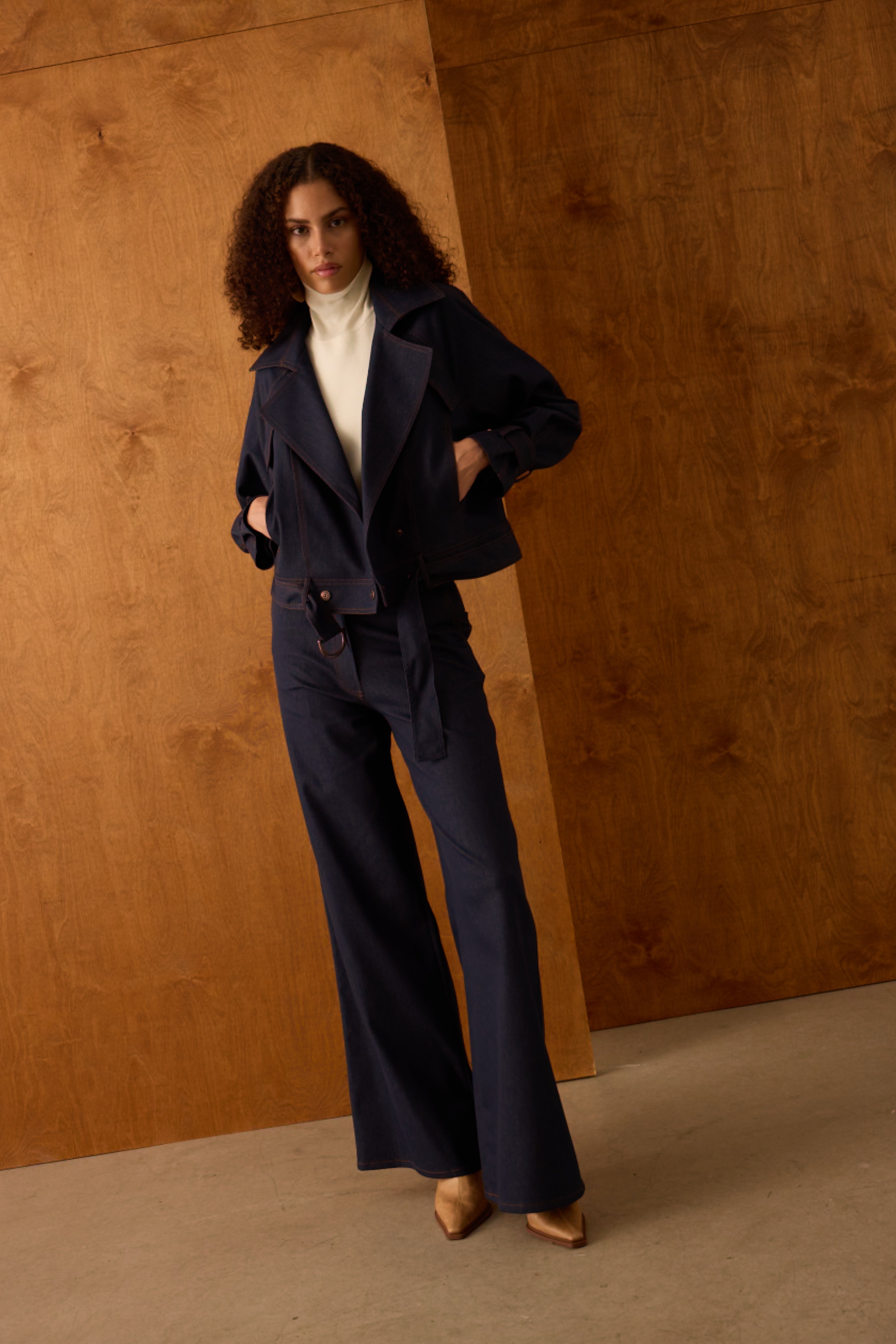 Diagonal-Denim Pantolon (Lacivert)-PANTOLON-6-Milagron.com