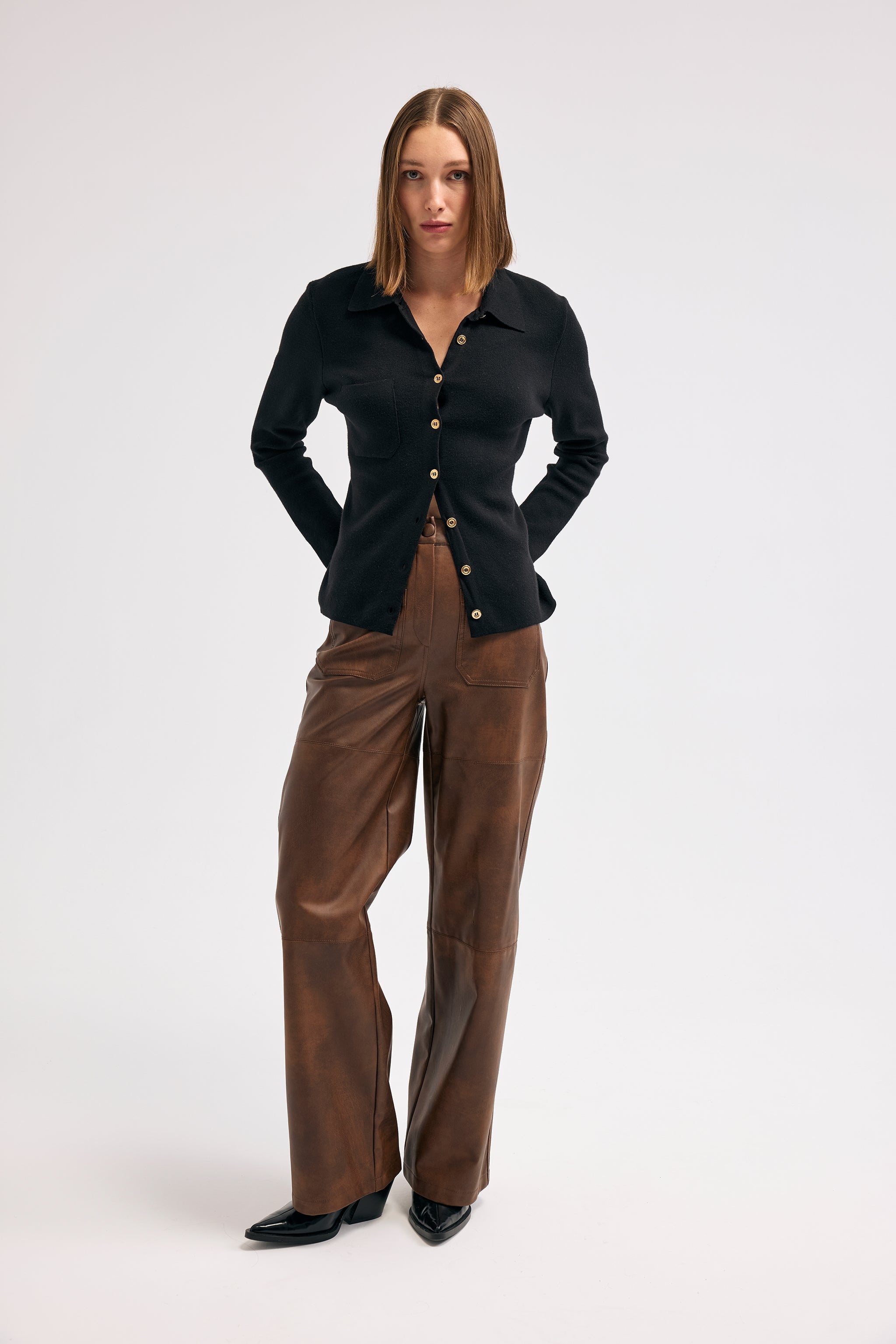 Diagonal-Deri Kahverengi Pantolon-Pantolon-1-Milagron.com