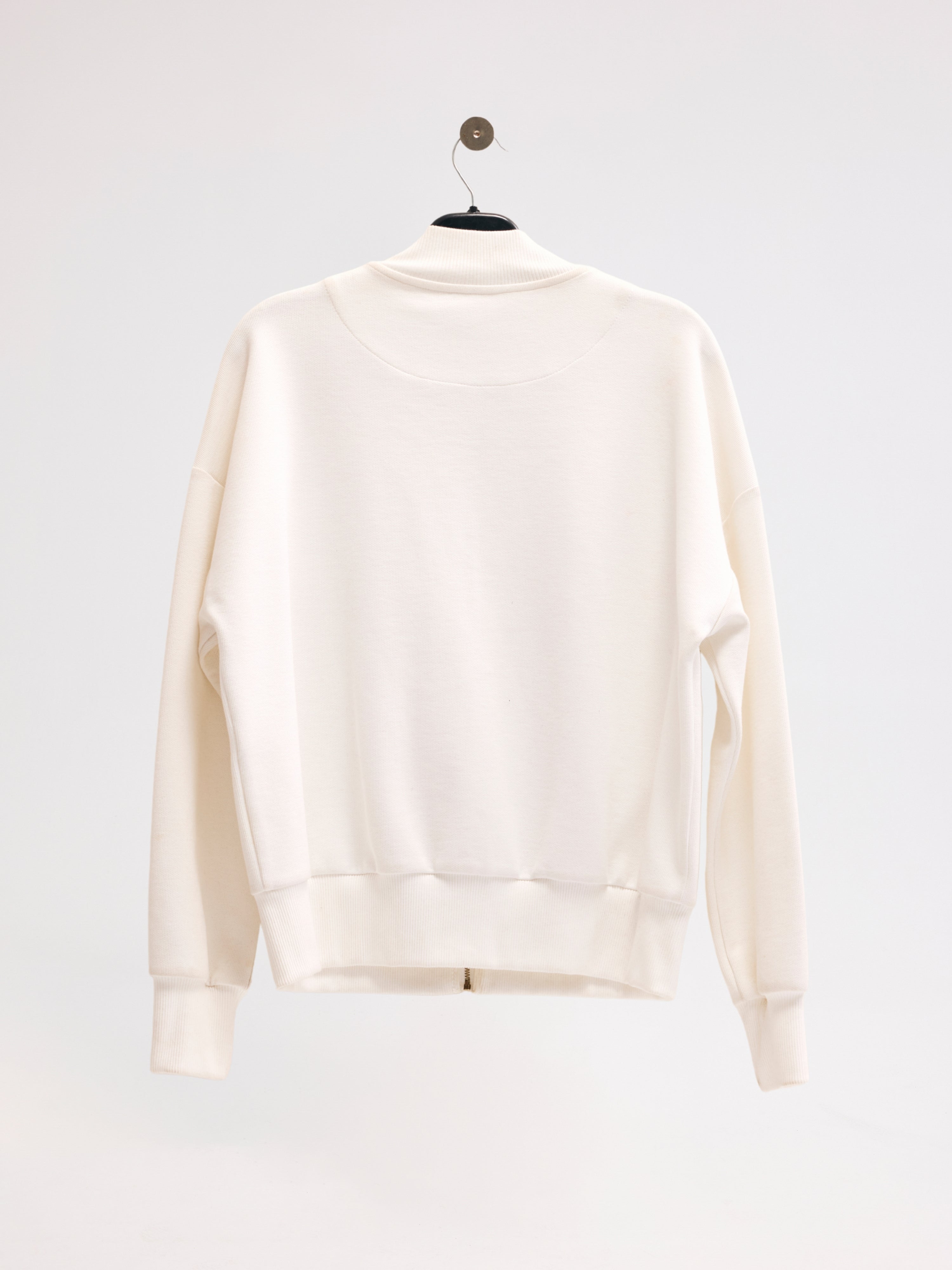 Diagonal-Fermuarlı Ekru Ceket-Ceket-8-Milagron.com