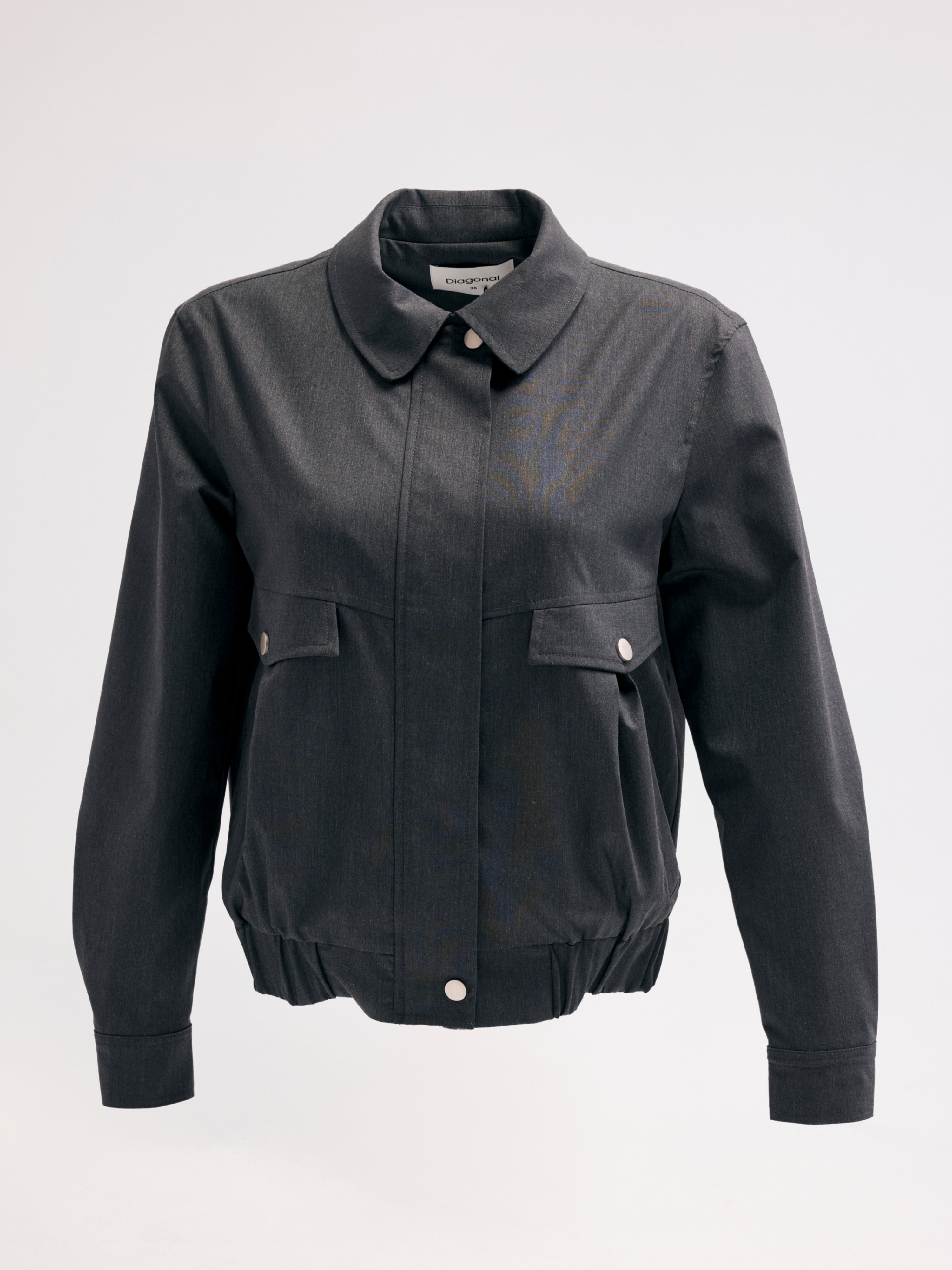 Diagonal-Fermuarlı Gri Ceket-Ceket-10-Milagron.com