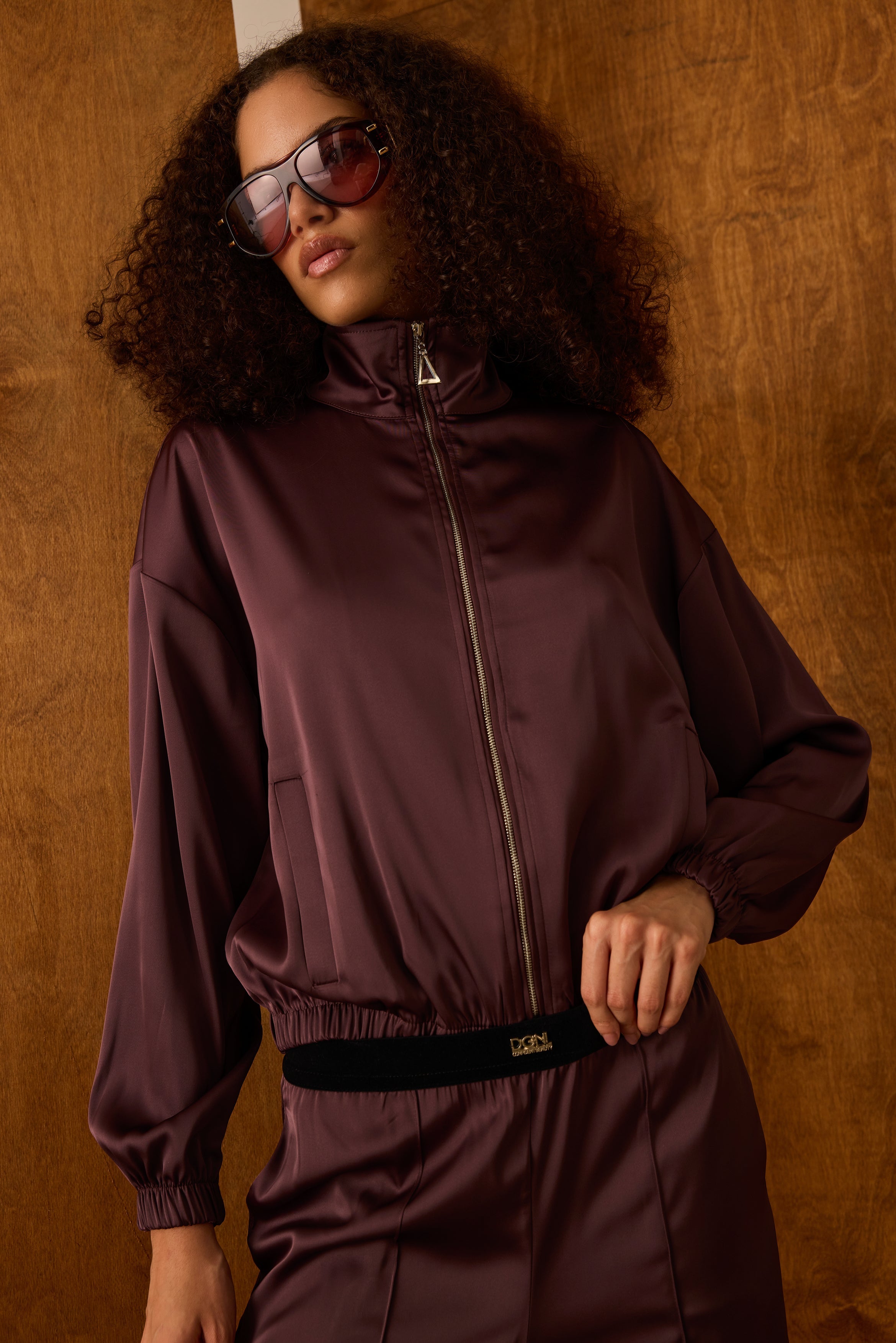 Diagonal-Fermuarlı Ceket (Kahverengi)-CEKET-3-Milagron.com