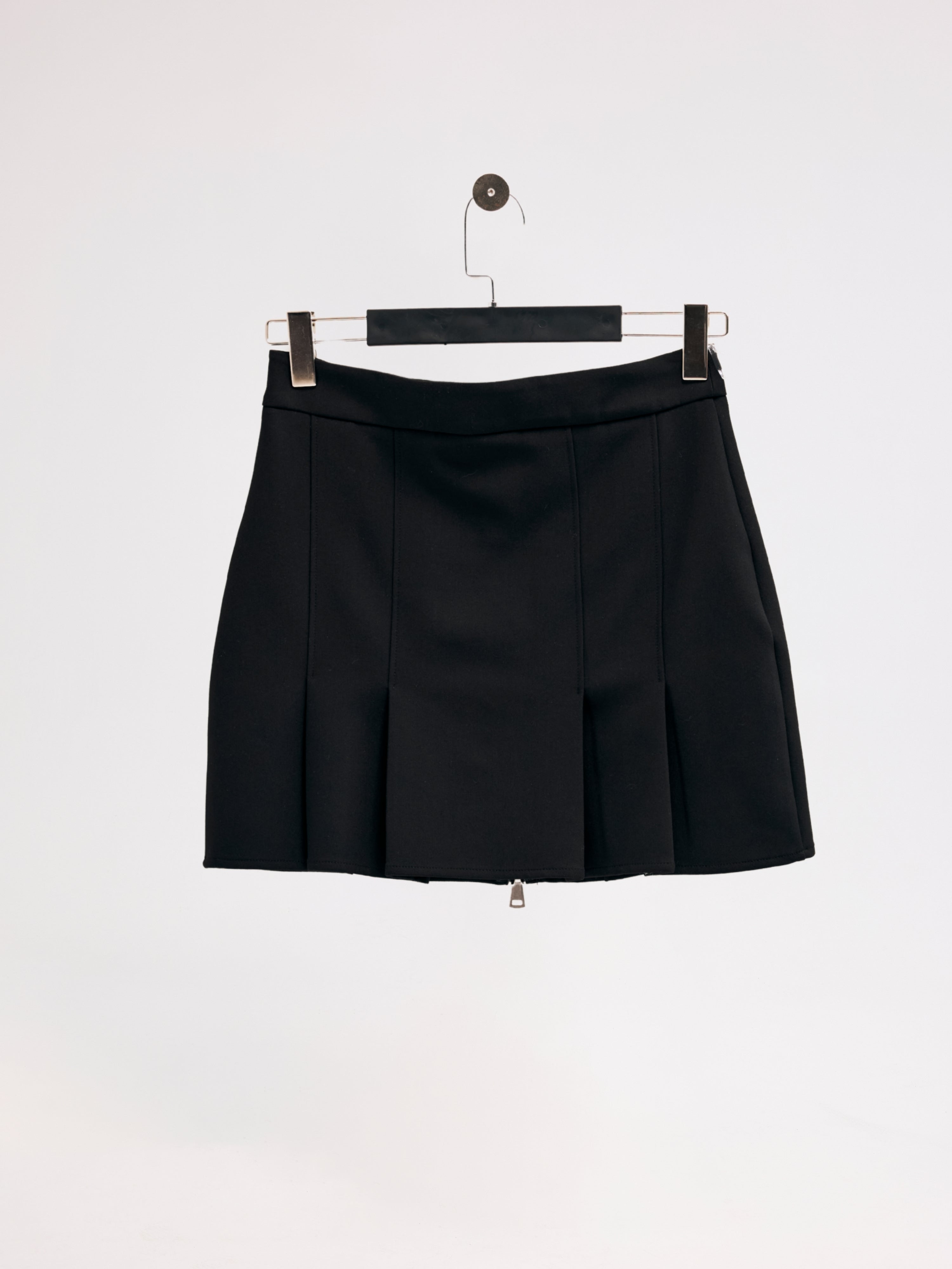 Diagonal-Fermuarlı Siyah Etek-Etek-8-Milagron.com